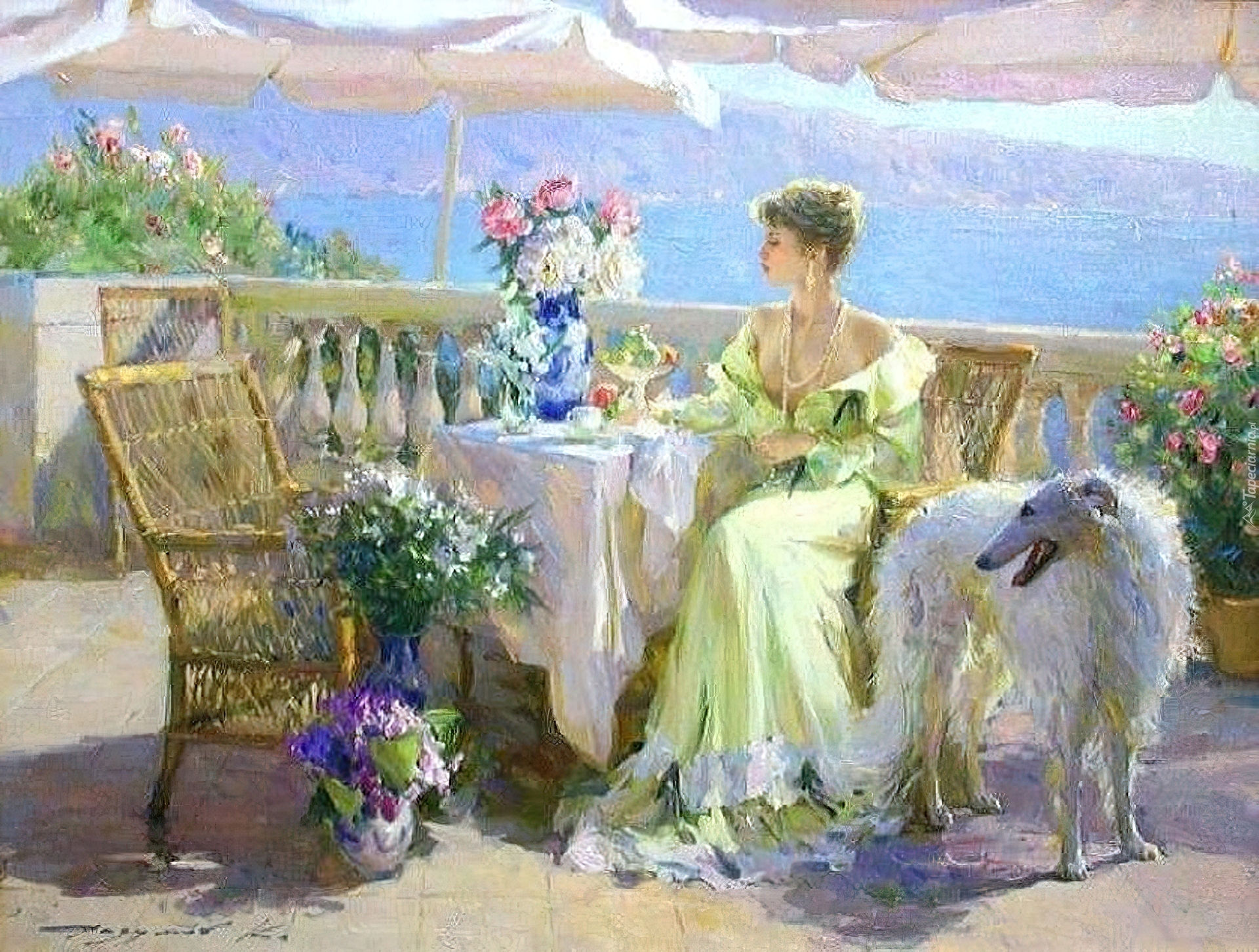 Obraz, Dama, Pies, Konstantin Razumov