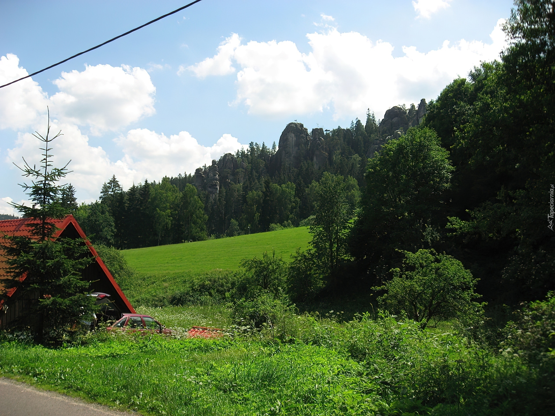 Łąka, Domek, Las, Adrspach, Czechy