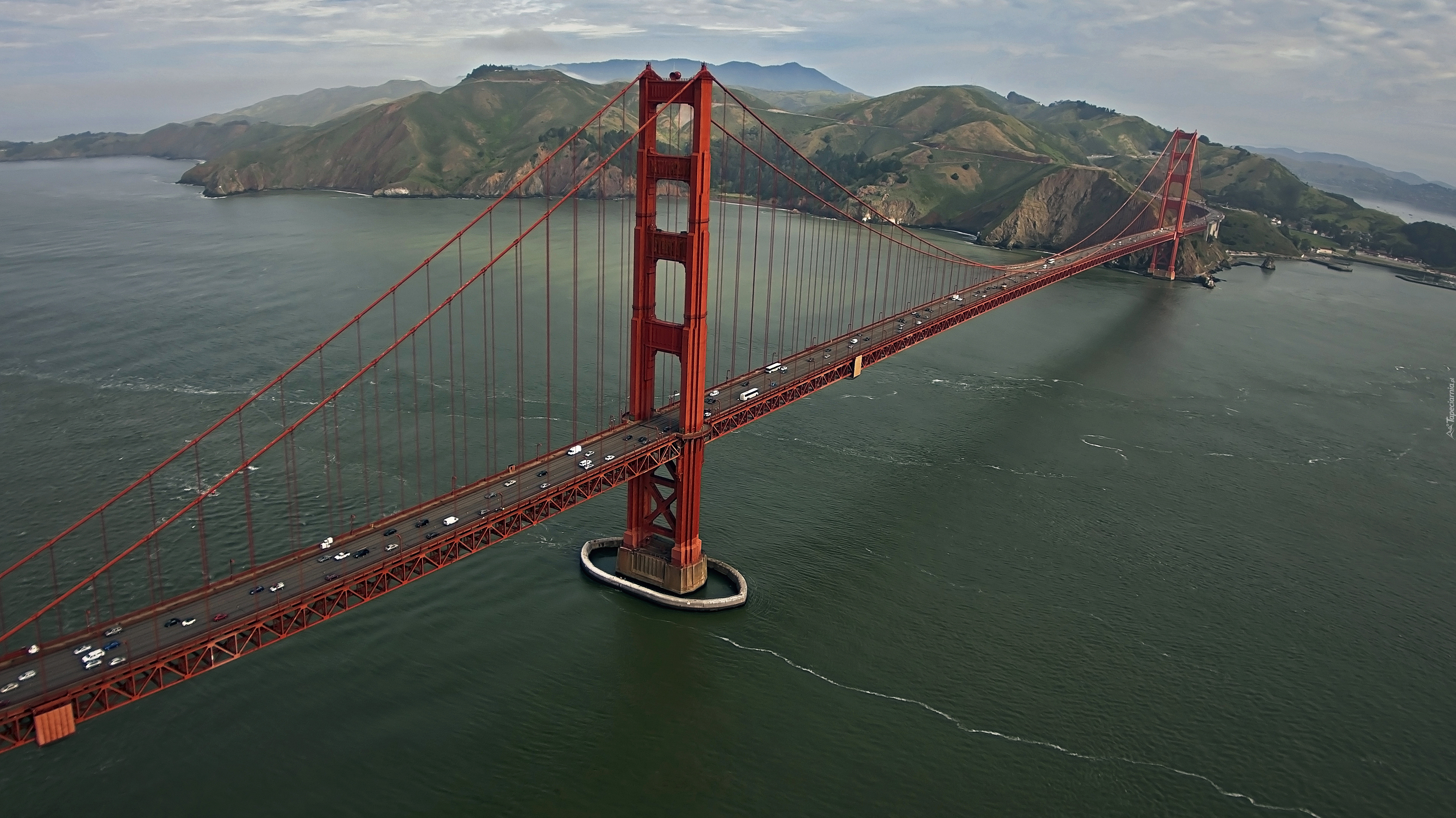 Most, Golden Gate, Woda, Góry, San Francisco