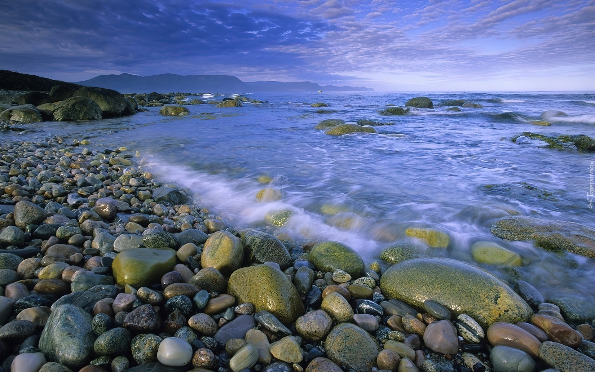 Morze, Niebo, Kamienista, Plaża