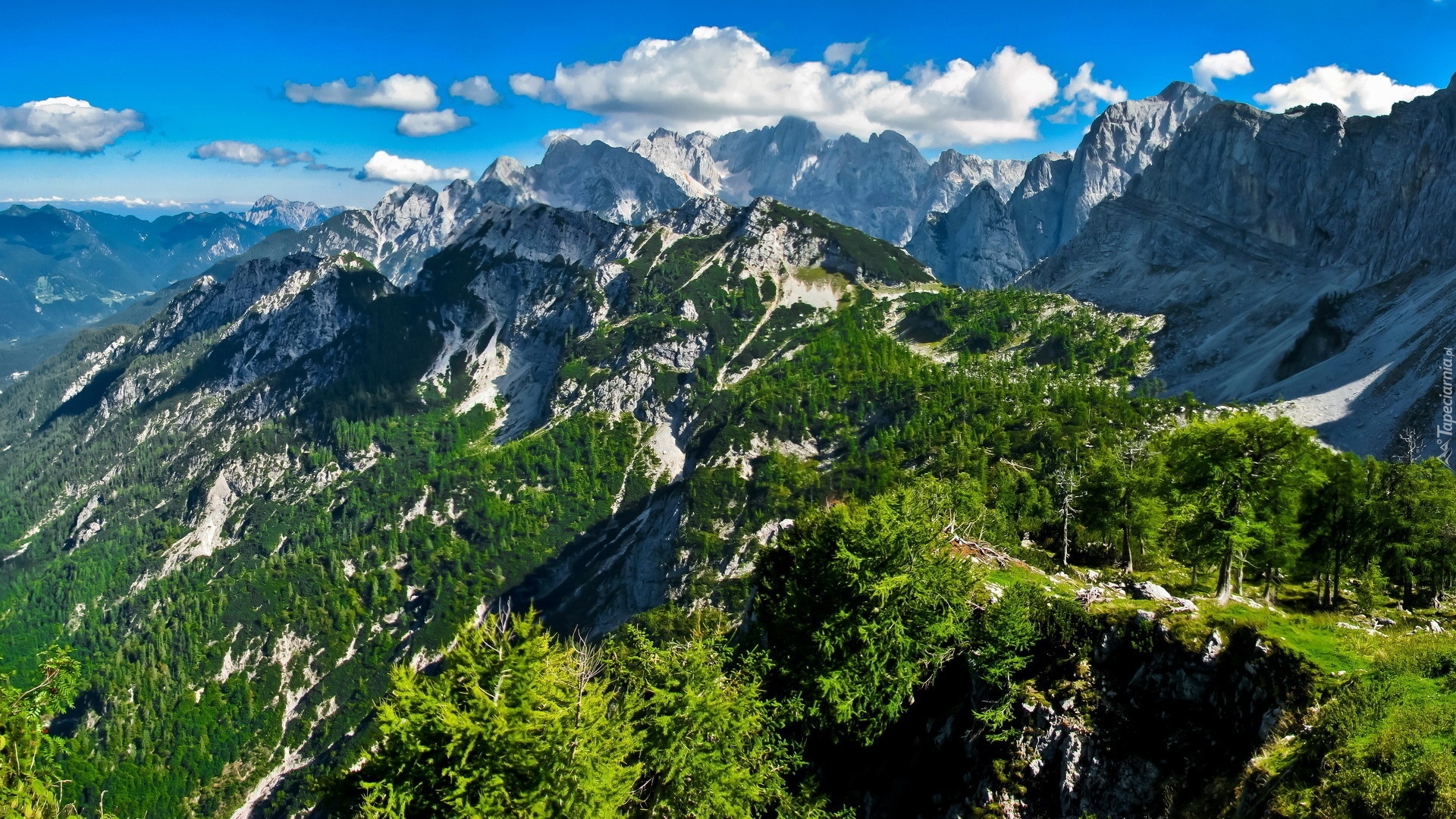 Góry, Las, Błękitne, Niebo