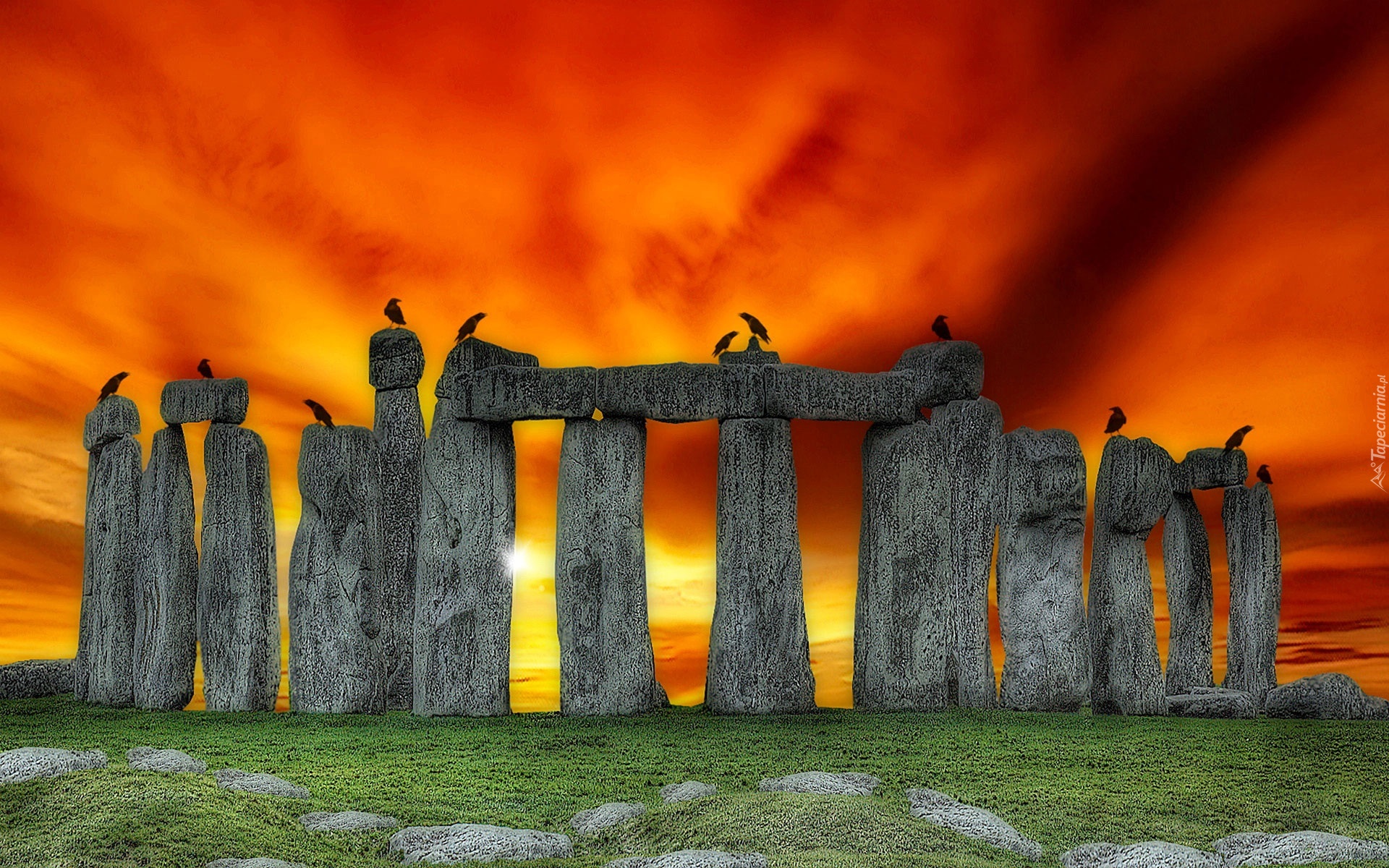 Zachód, Słońca, Stonehenge