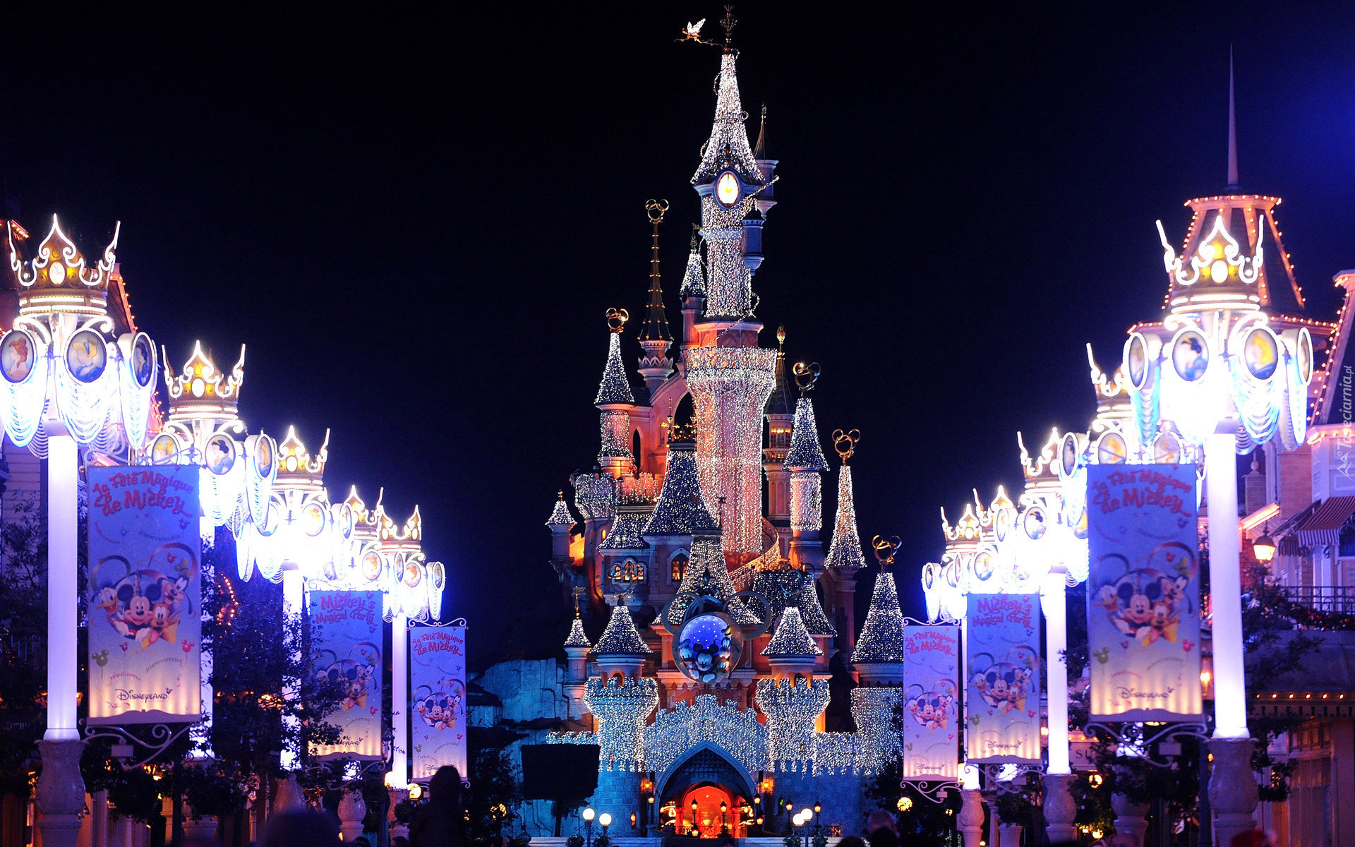 Zamek, Disneyland, Paryż, Światła