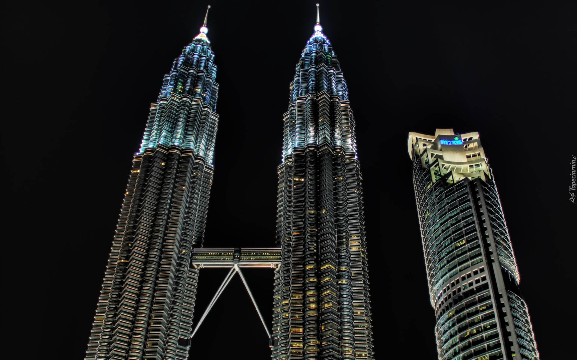 Petronas Towers, Nocą, Kuala Lumpur, Malezja