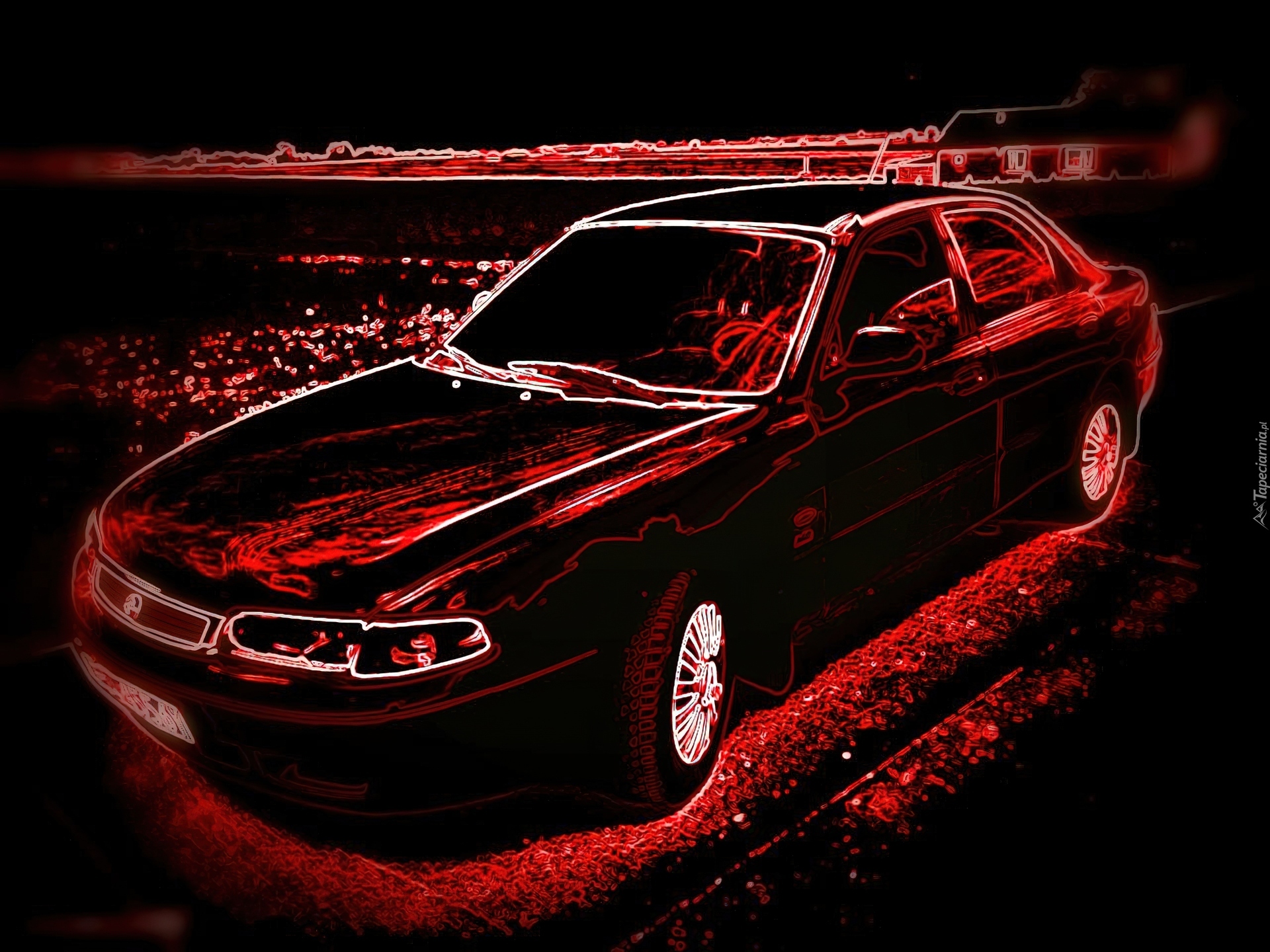 Samochód, Mazda 626, Neon, Fractalius