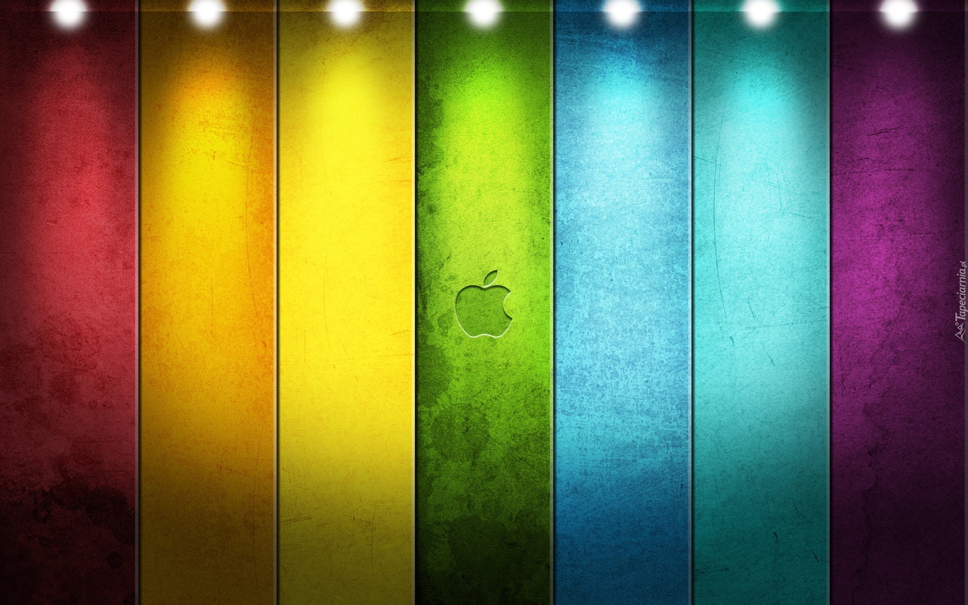 Apple, Logo, Kolorowe, Pasy