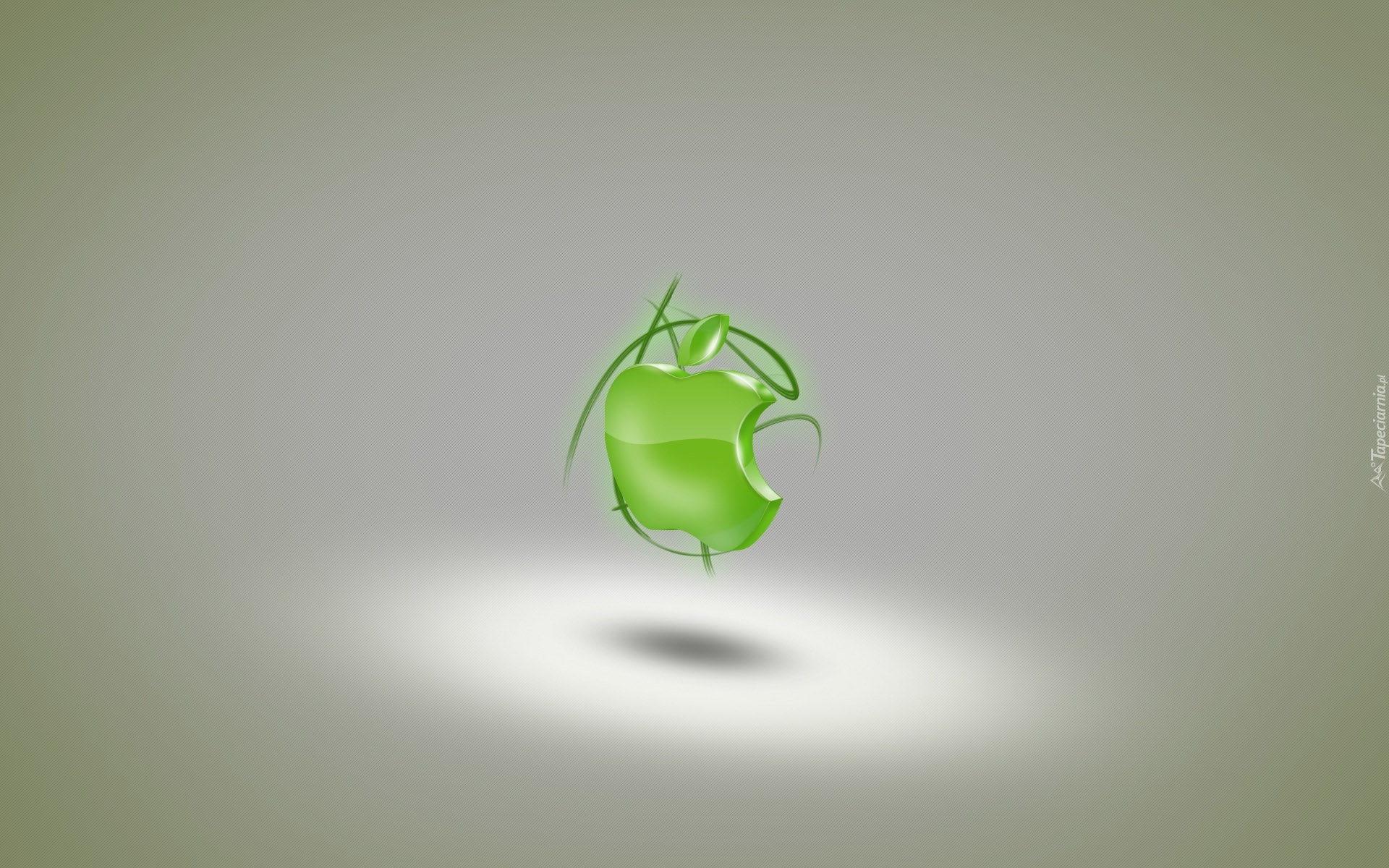 Apple, Logo, 3D, Zielone