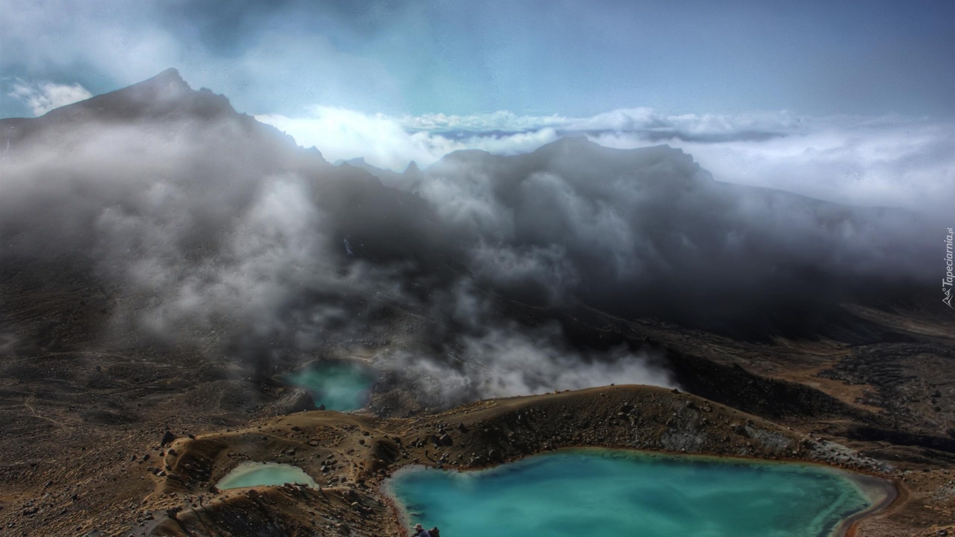 Park Narodowy Tongariro, Góry, Jeziora, Nowa Zelandia