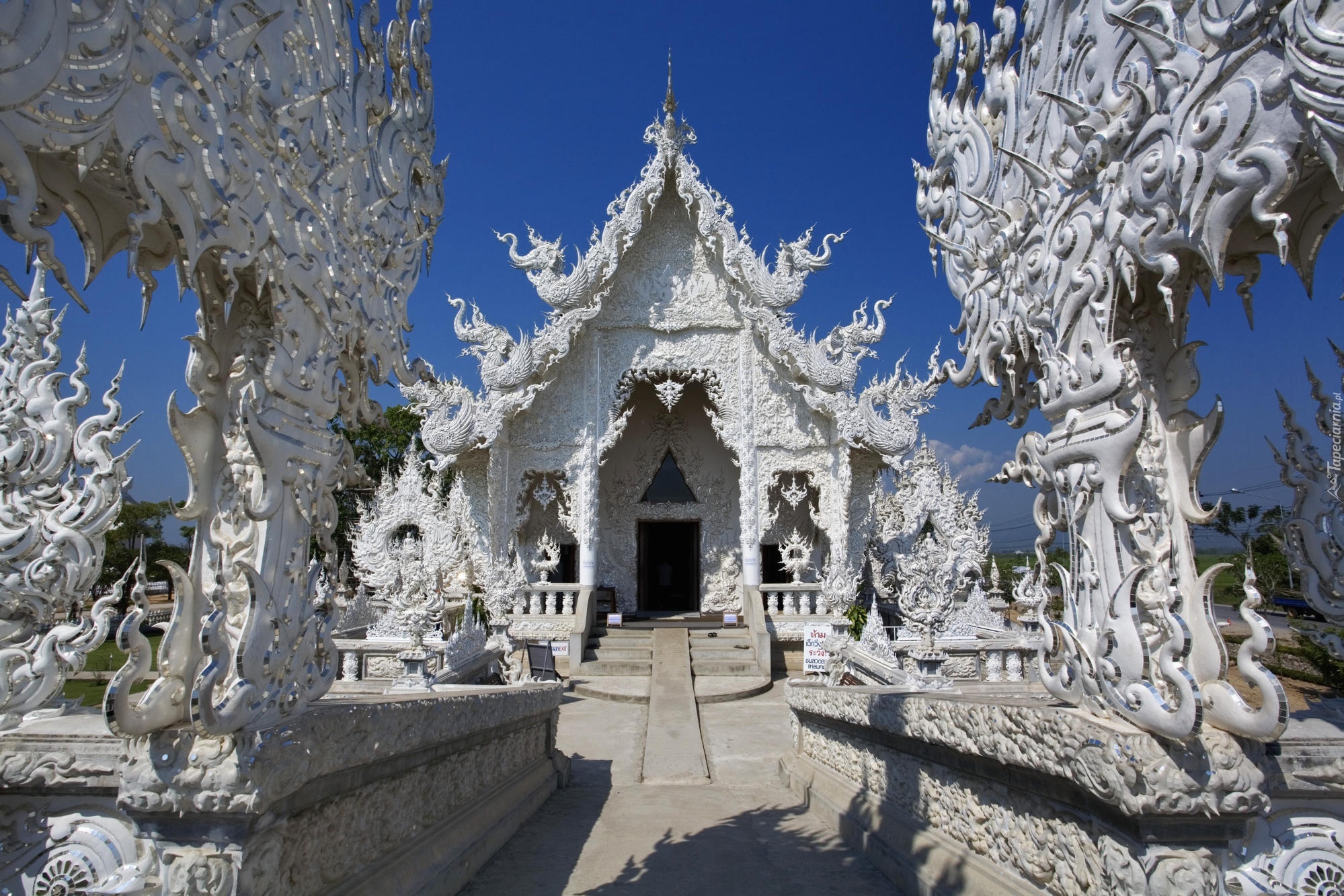Biała Świątynia, Buddyjska, Wat Rong Khun, Prowincja Chiang Rai, Tajlandia