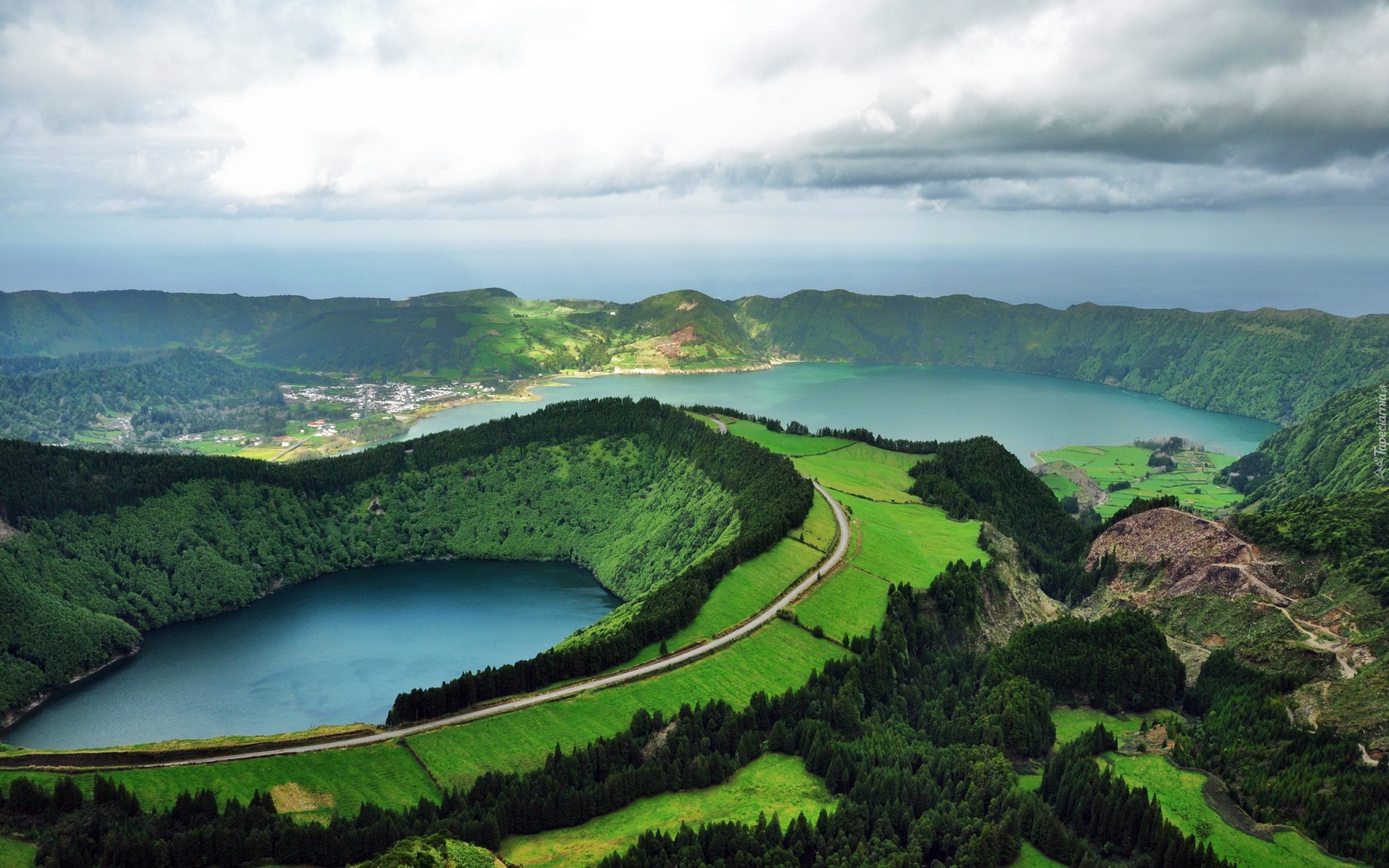 Portugalia, Azory, Sao Miguel, Góry, Jeziora, Lagoa do Canario