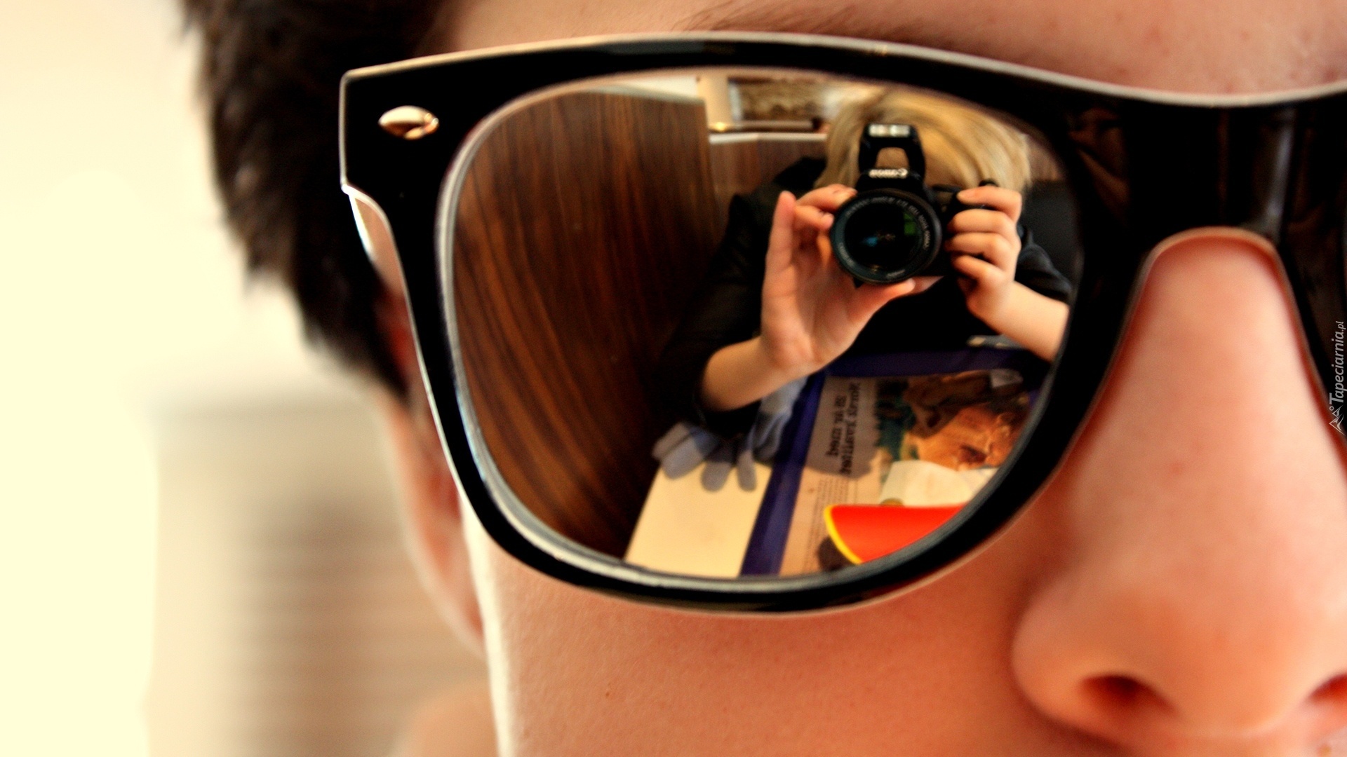 Okulary, Odbicie, Aparat, Fotograficzny, Zdjęcie