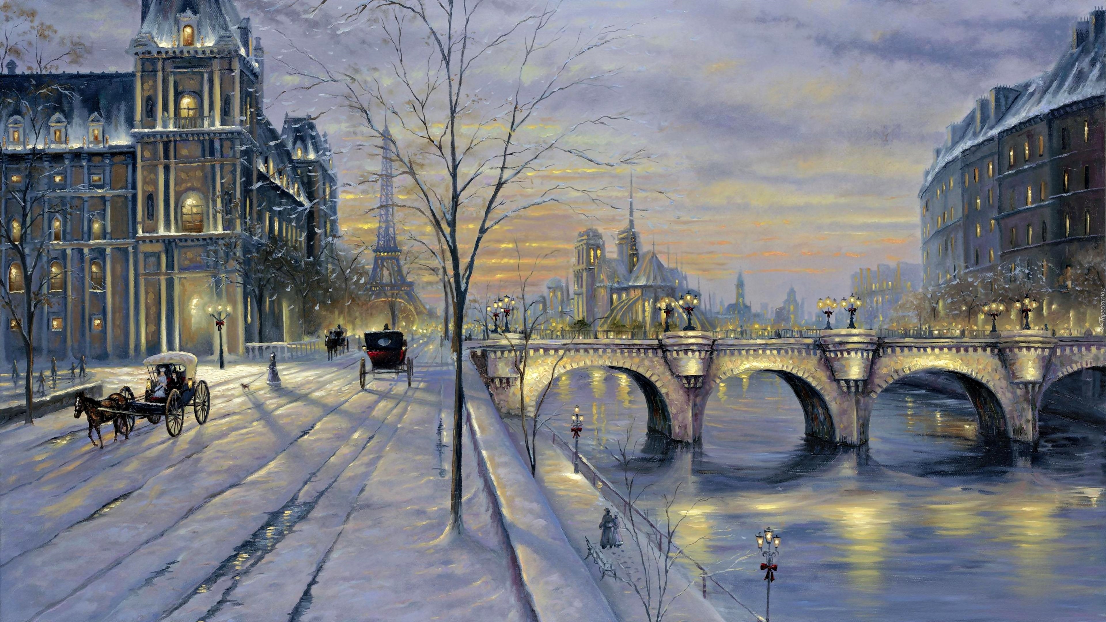 Paryż, Zimą, Obraz