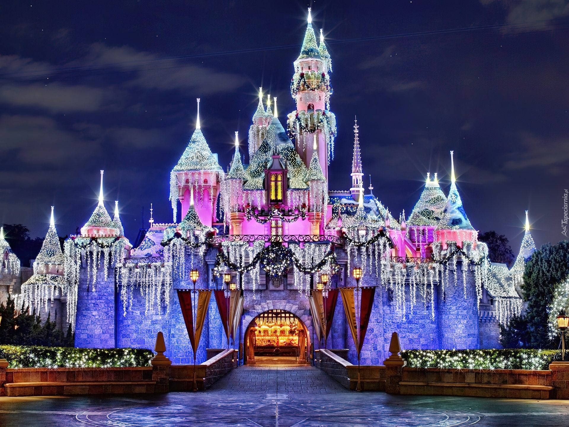 Świąteczny, Zamek, Roszpunki, Disneyland