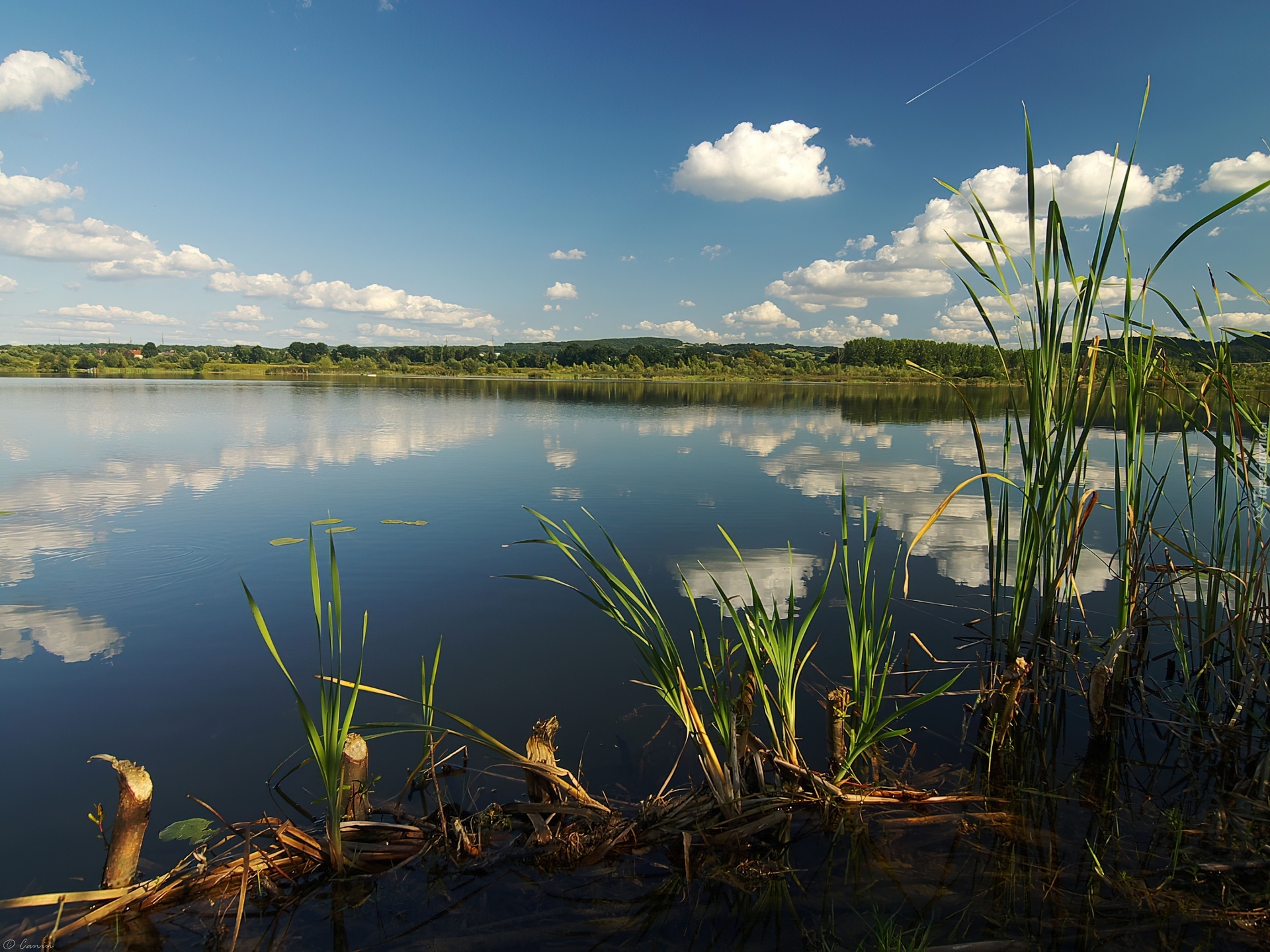 Wiosna, Jezioro, Chmury