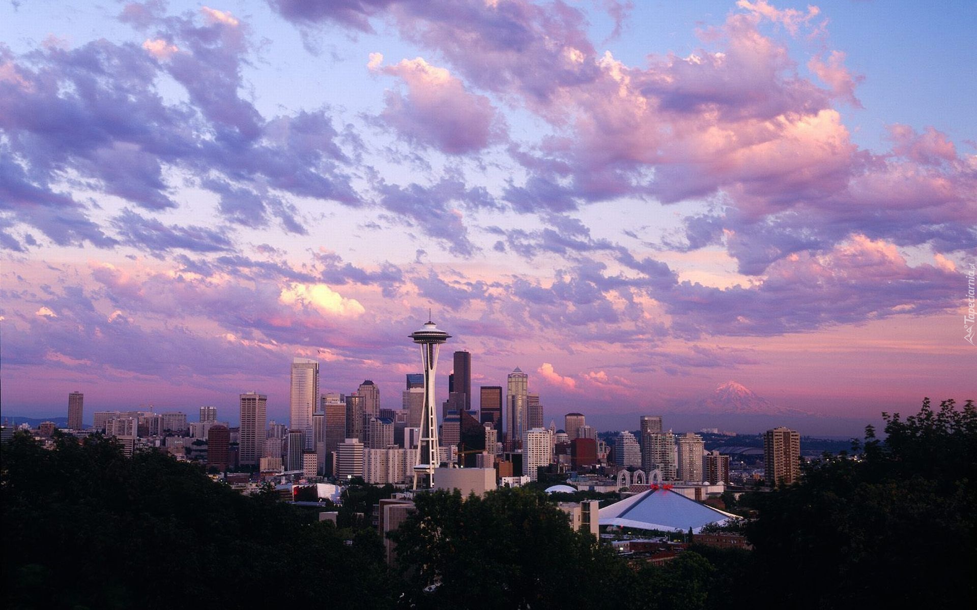 Stany Zjednoczone, Seattle, Świt, Wieża, Space Needle