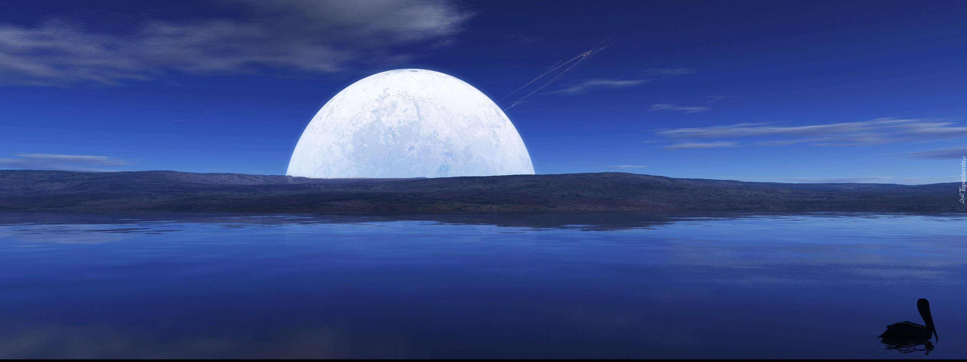 Jezioro, Zachodzący, Księżyc