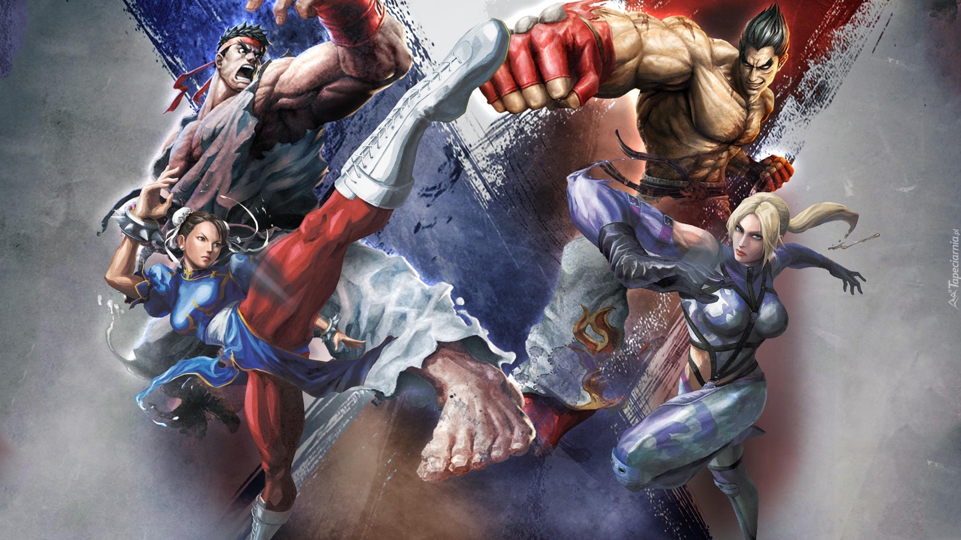 Street Fighter X Tekken, Ryu, Chun-Li, Nina Williams, Kazuya Mishima