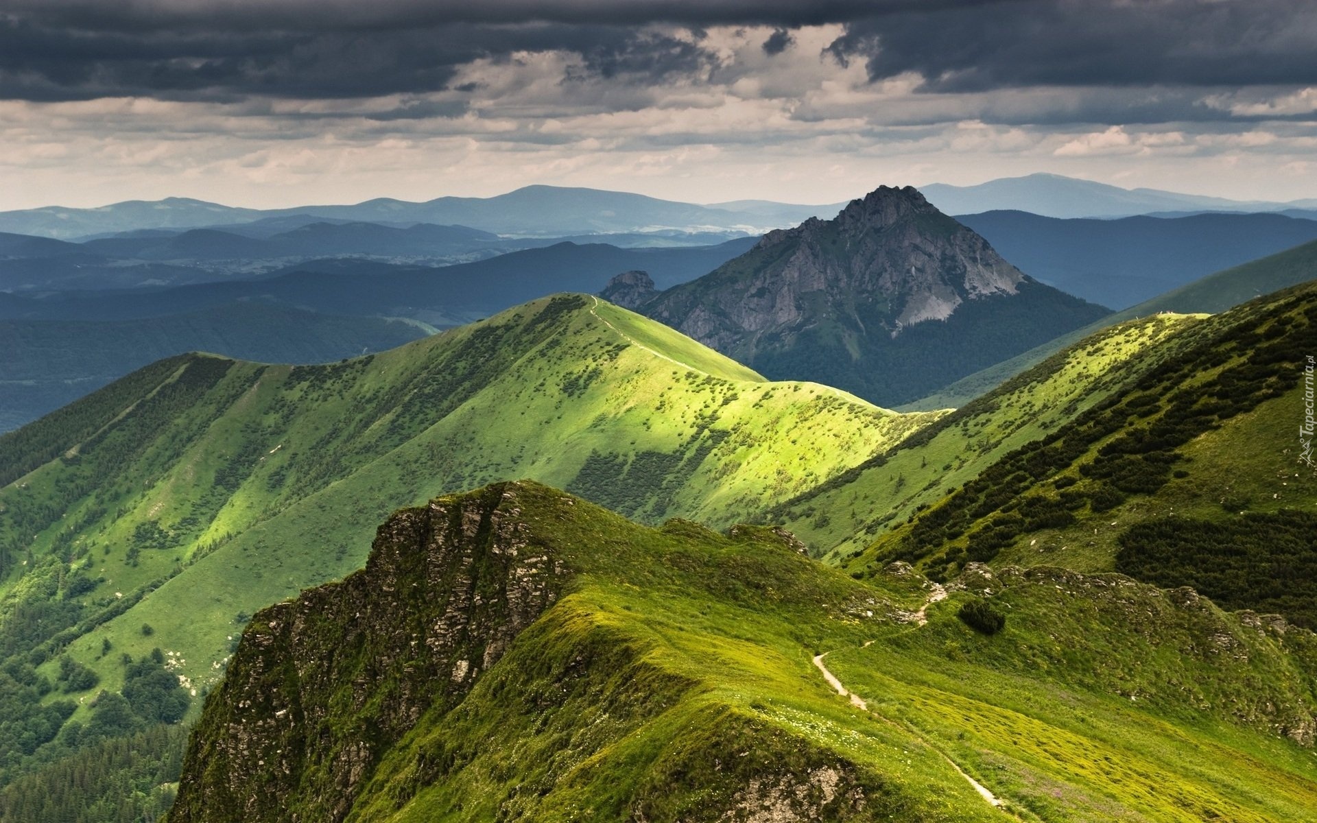 Pasmo, Górskie, Ścieżka, Chmury