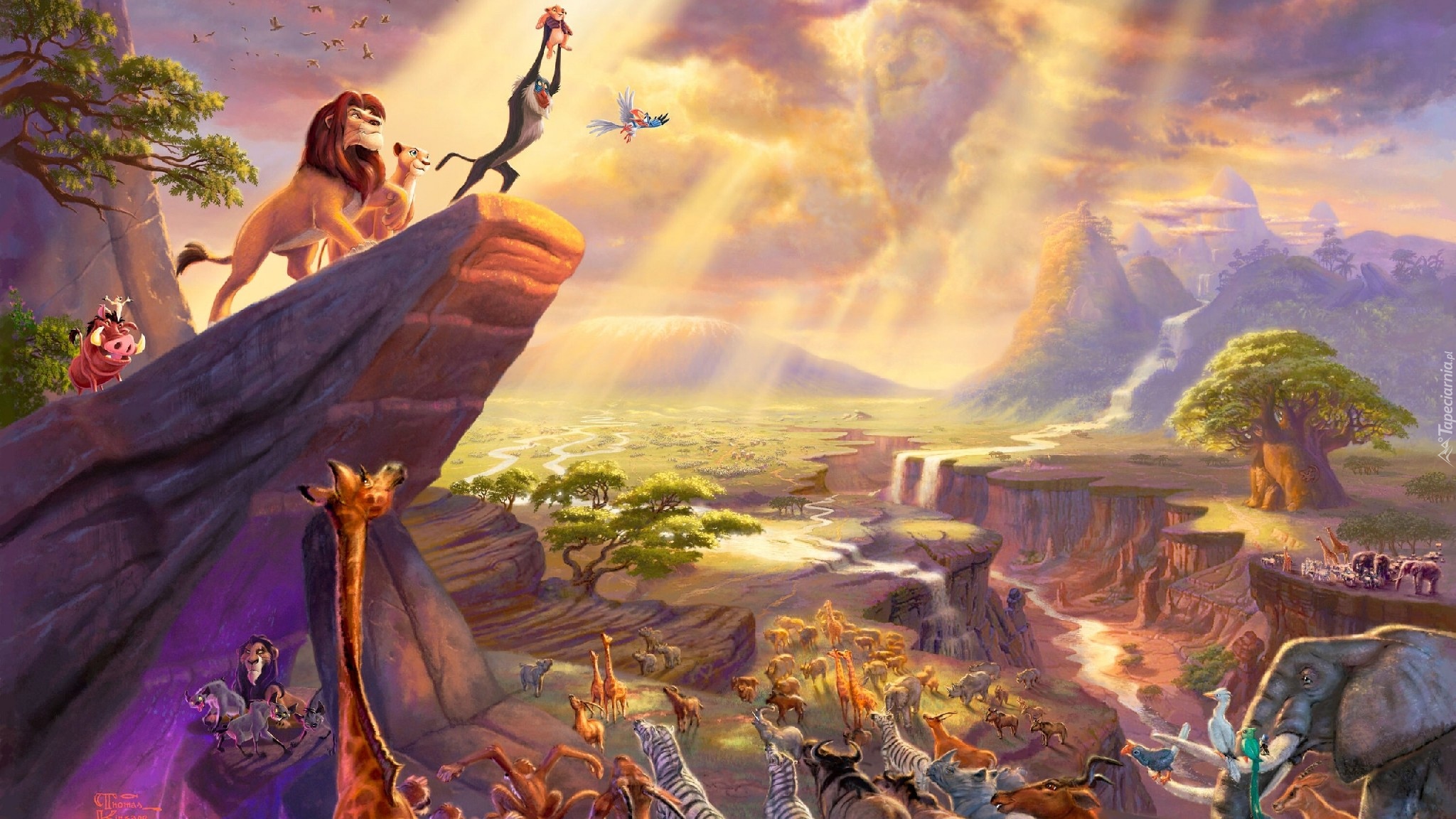 Thomas Kinkade, Disney, Król Lew, The Lion King
