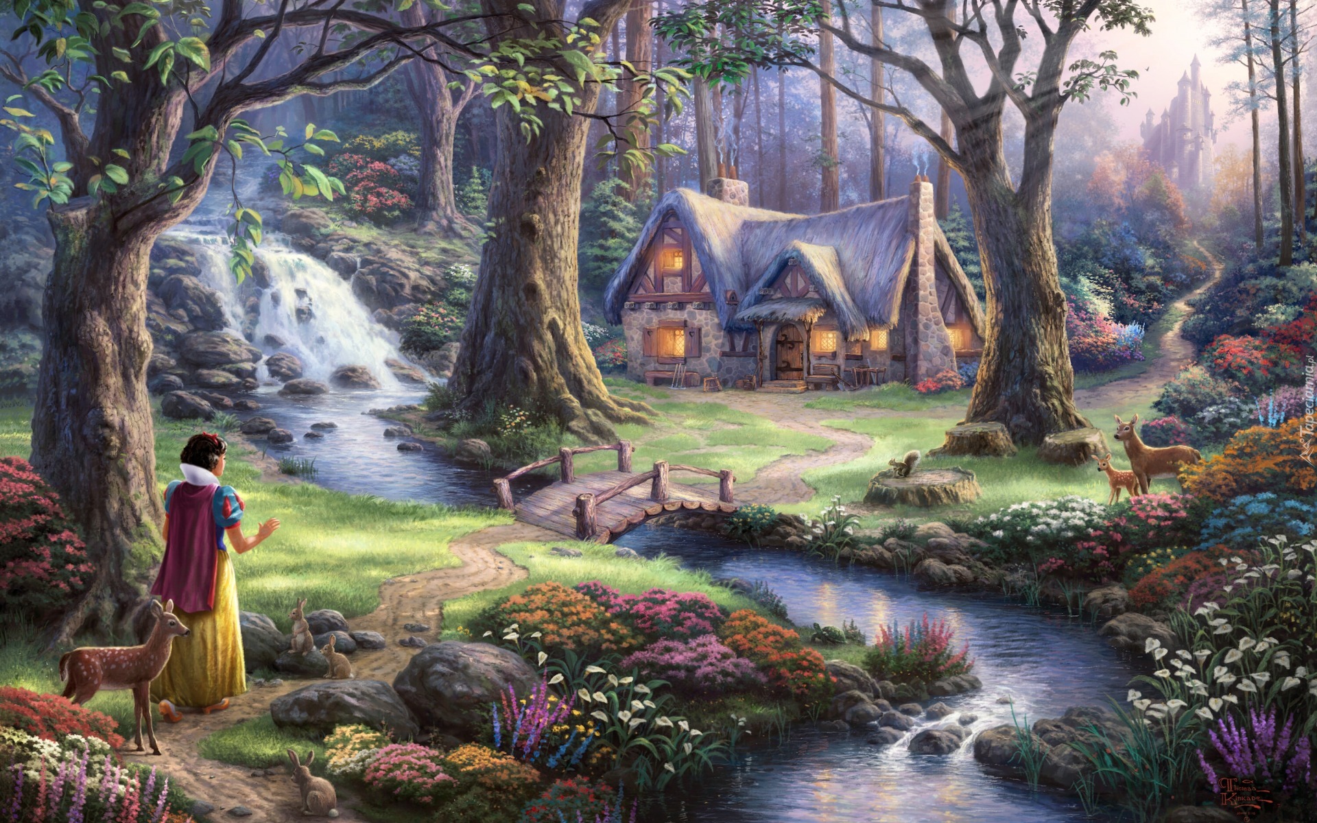 Thomas Kinkade, Disney, Królewna Śnieżka i siedmiu krasnoludków, Snow White and the Seven Dwarfs