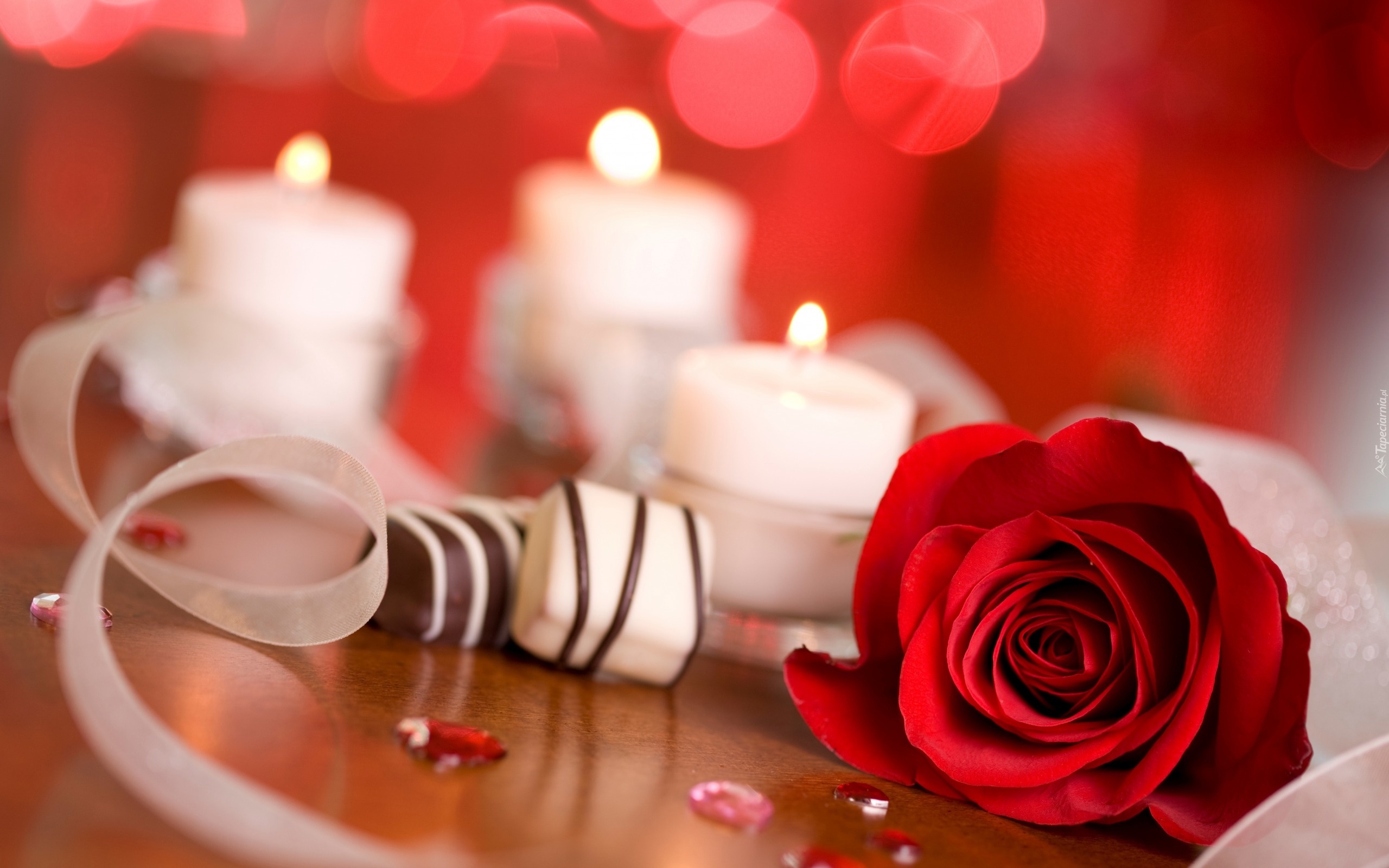 Walentynki, Róża, Świece