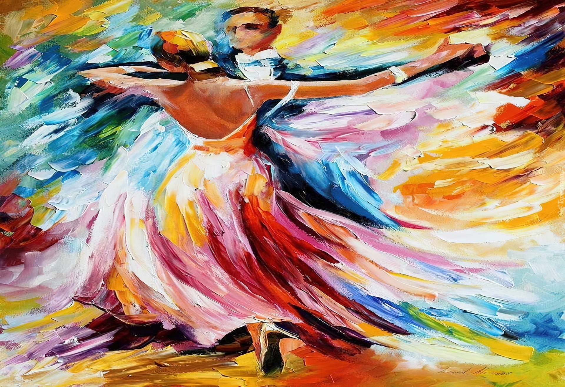 Tańcząca, Para, Leonid Afremov