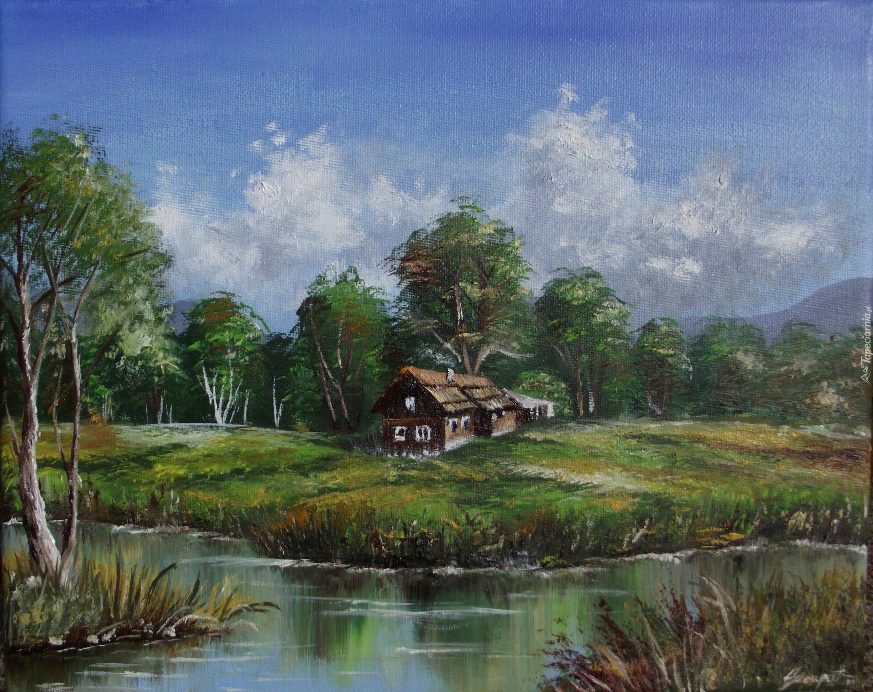 Dom, Jezioro, Drzewa