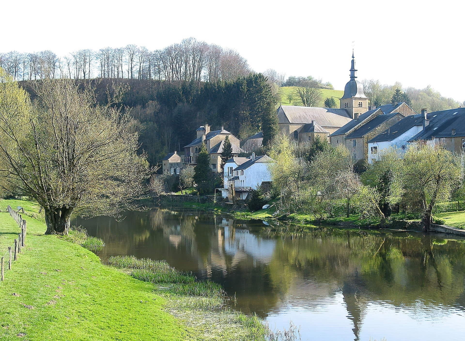 Rzeka, Domy, Samoise, Belgia