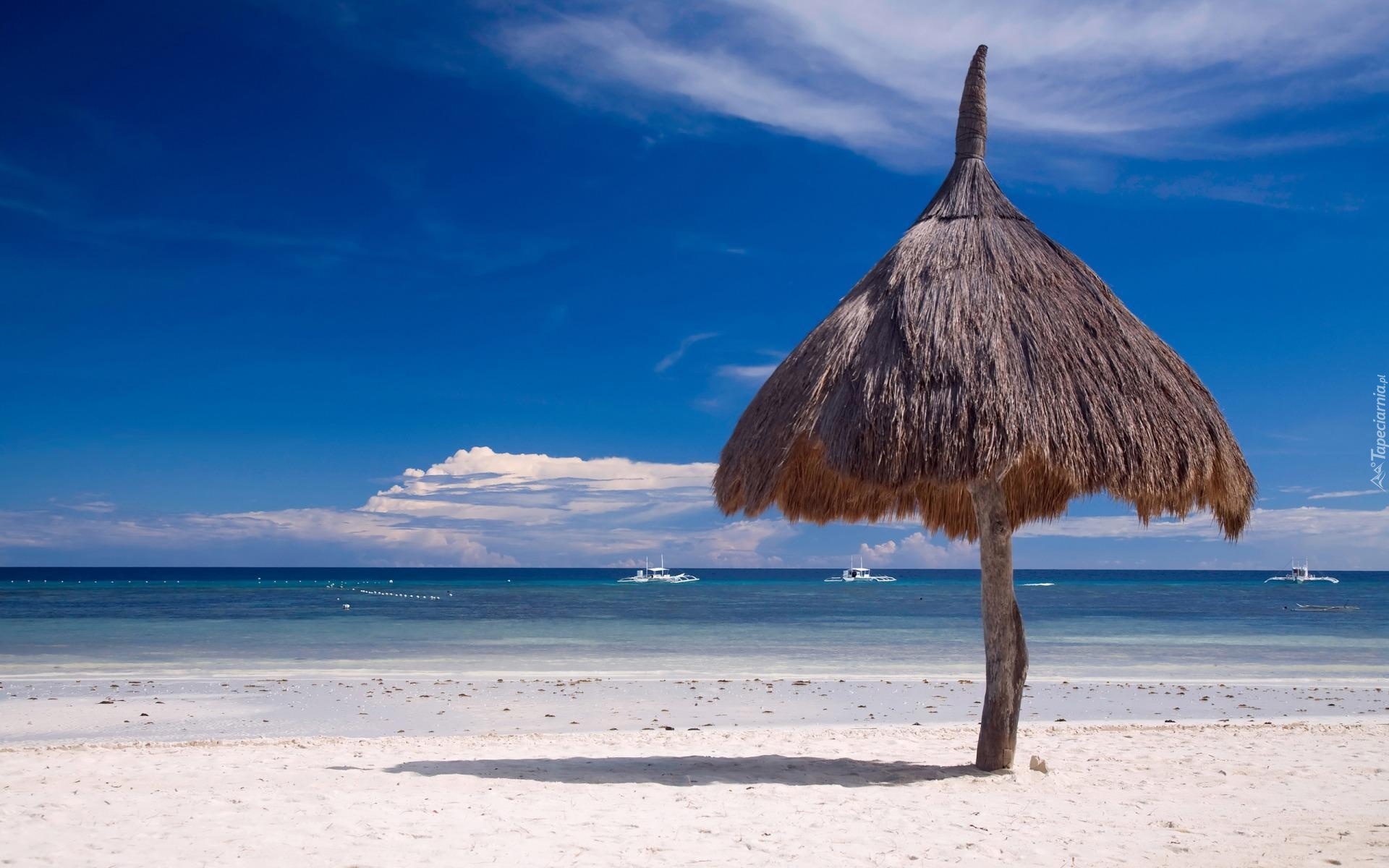 Morze, Plaża, Parasol, Wakacje