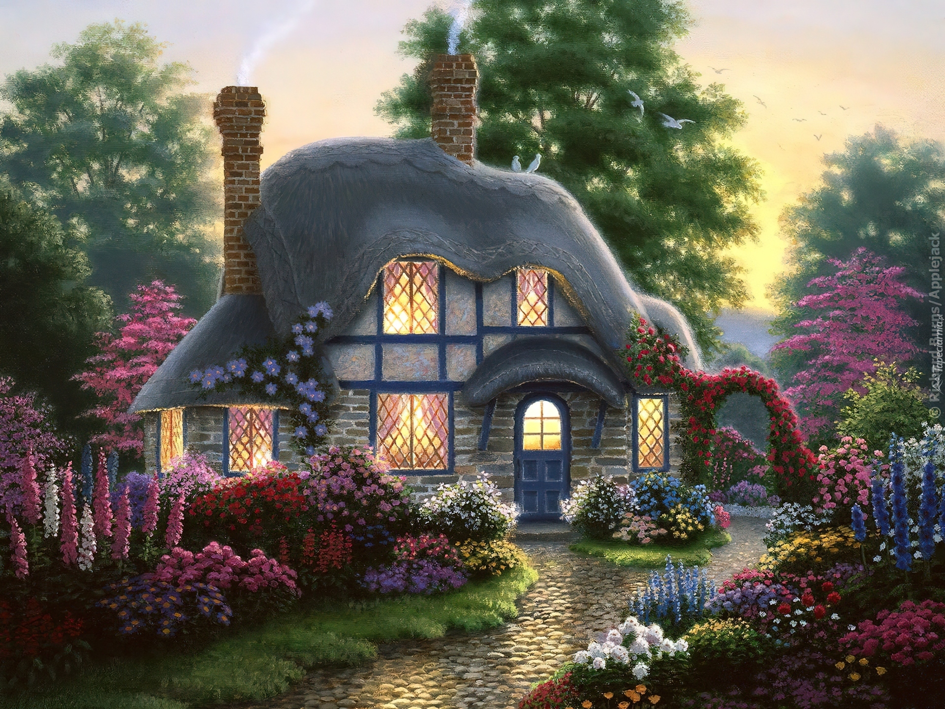 Красивый дом открытка. Сказочные домики Джим Митчелл Доминик Дэвисон (Dominic Davison).