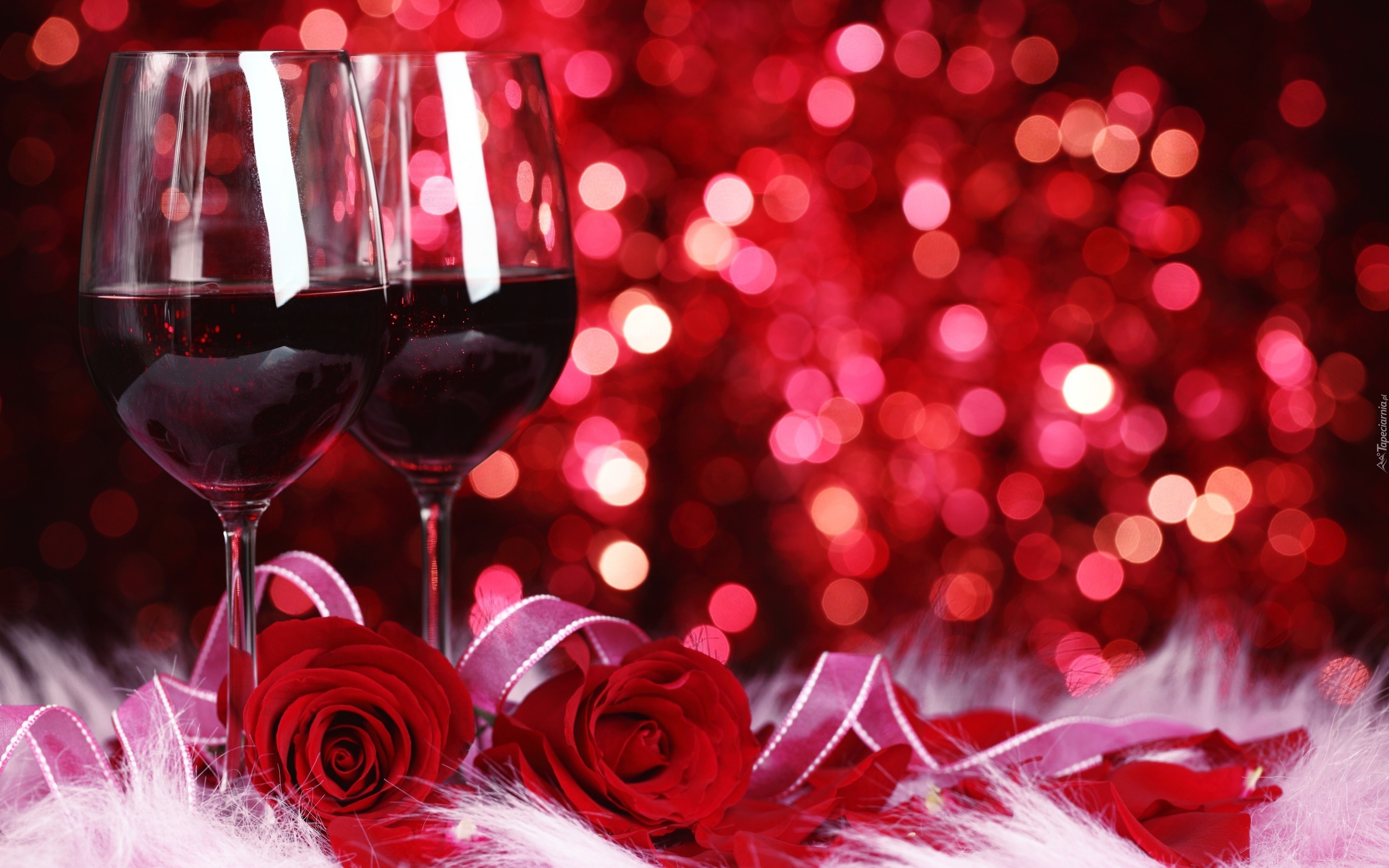 Walentynki, Wino, Róże