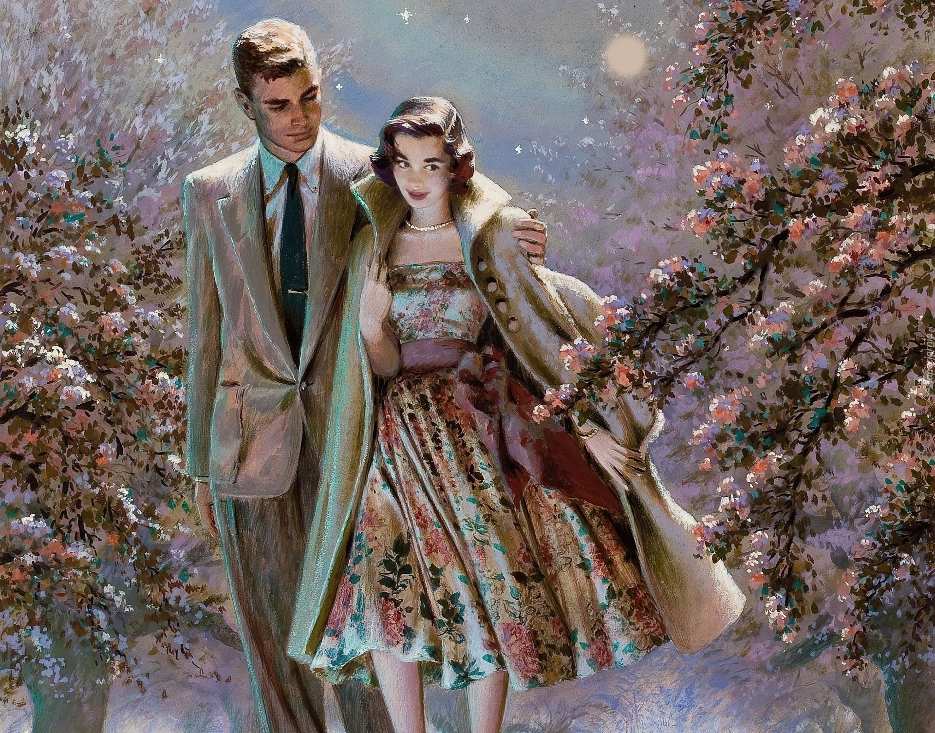 Последней весны я плачу. Художник Edwin Georgi. Мужчина и женщина живопись. Романтическая живопись.