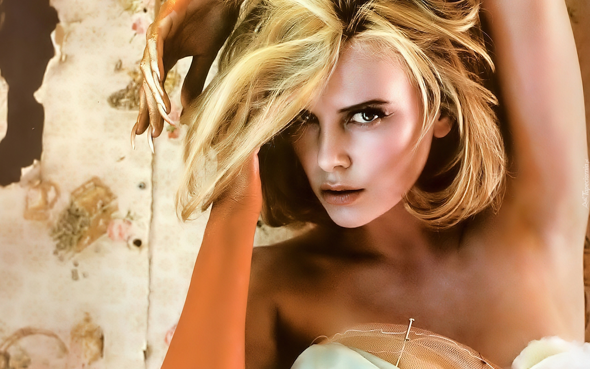 Kobieta, Spojrzenie, Portret, Charlize Theron