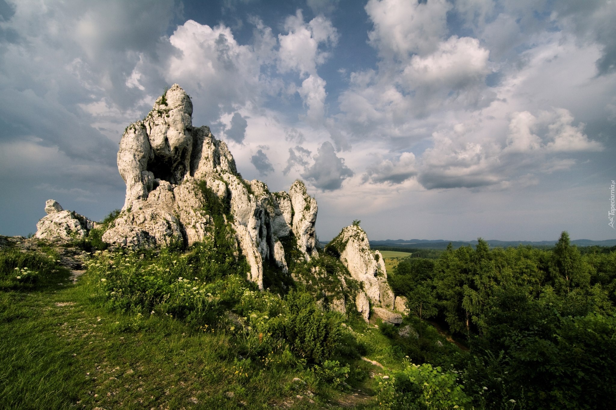 Skały, Niebo, Zieleń