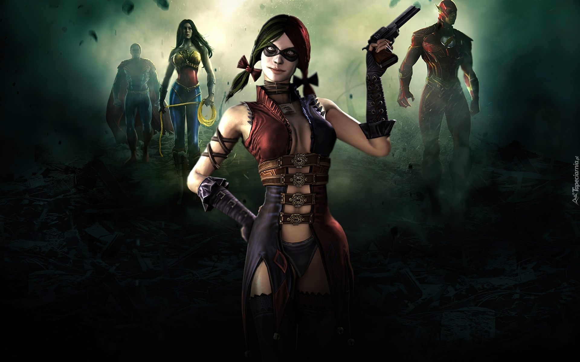 Injustice Gods Among Us, Harley Quin, Wonder Woman, Flash