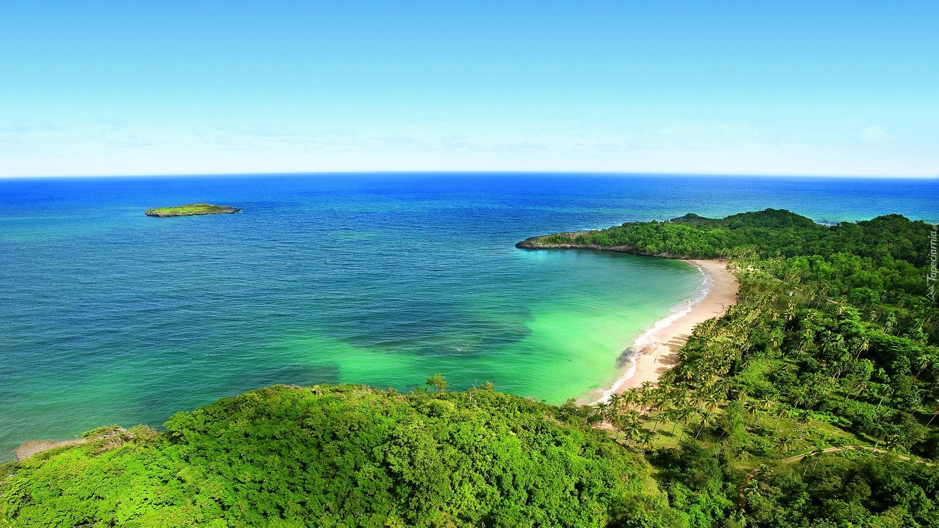 Wybrzeże, Plaża, Ocean, Wysepka