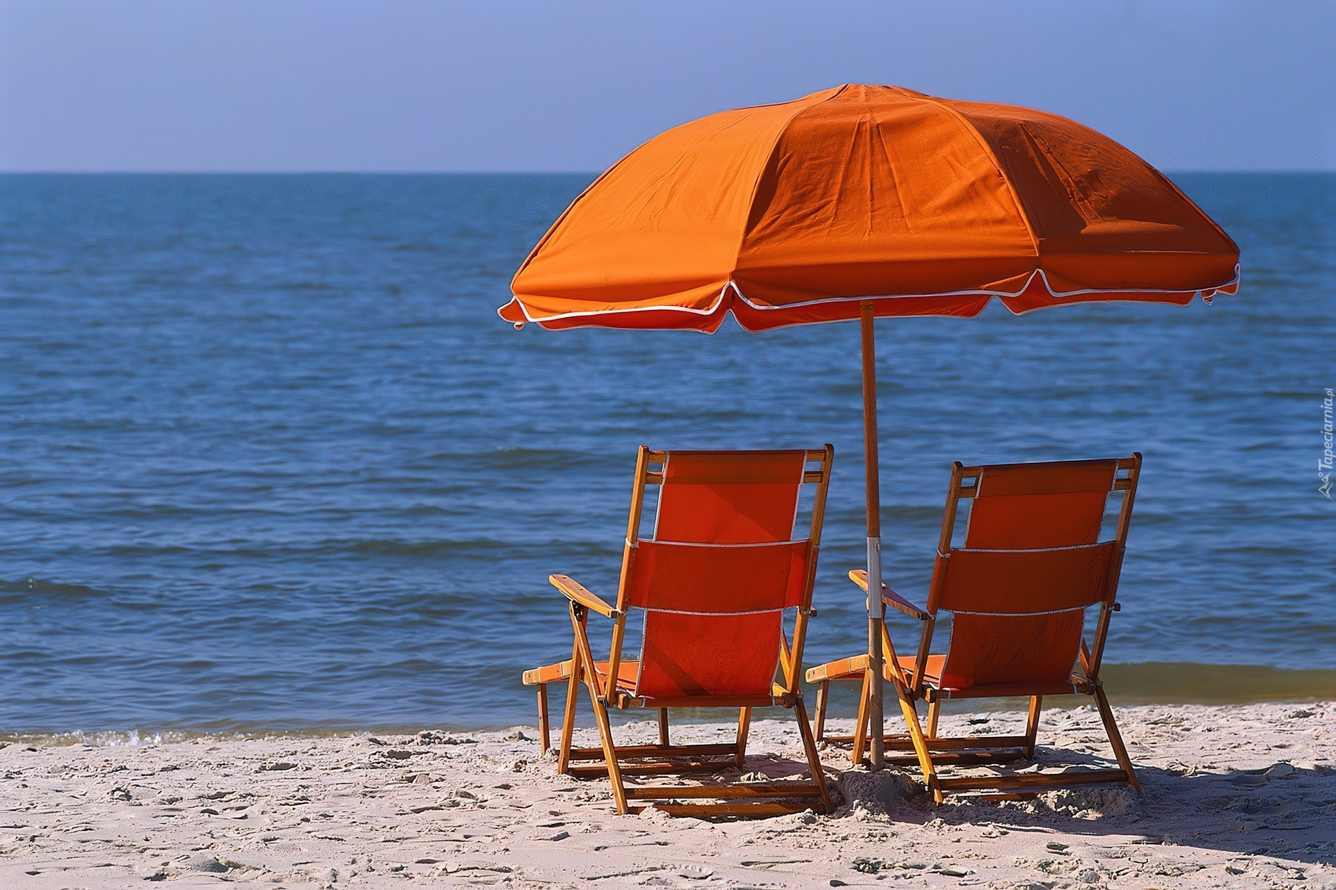 Plaża, Leżaki, Parasol, Wakacje