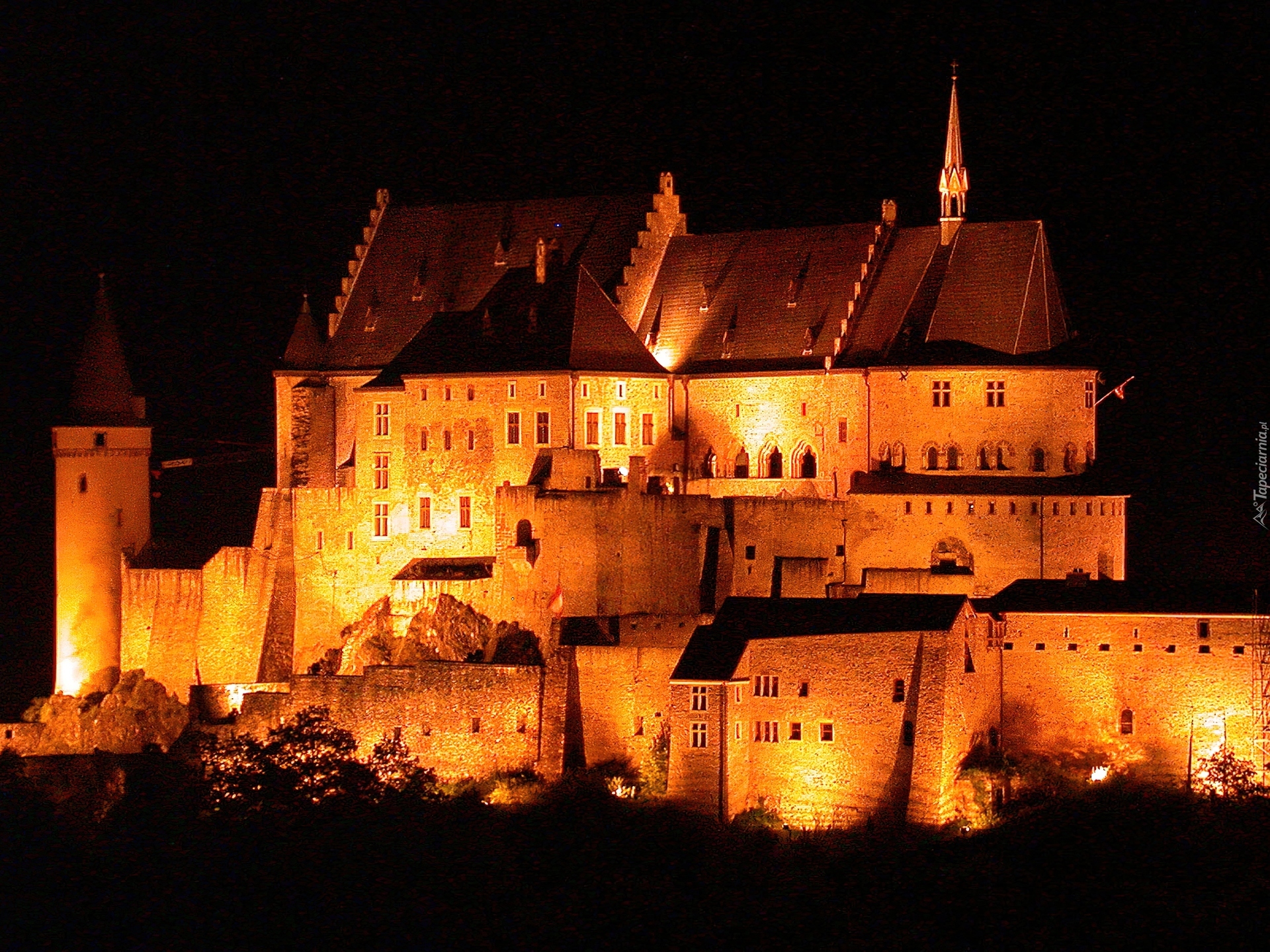 Luksemburg, Zamek, Nocą