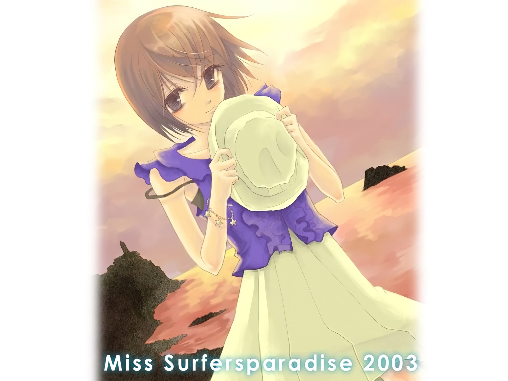 Miss Surfersparadise, kapelusz, skały