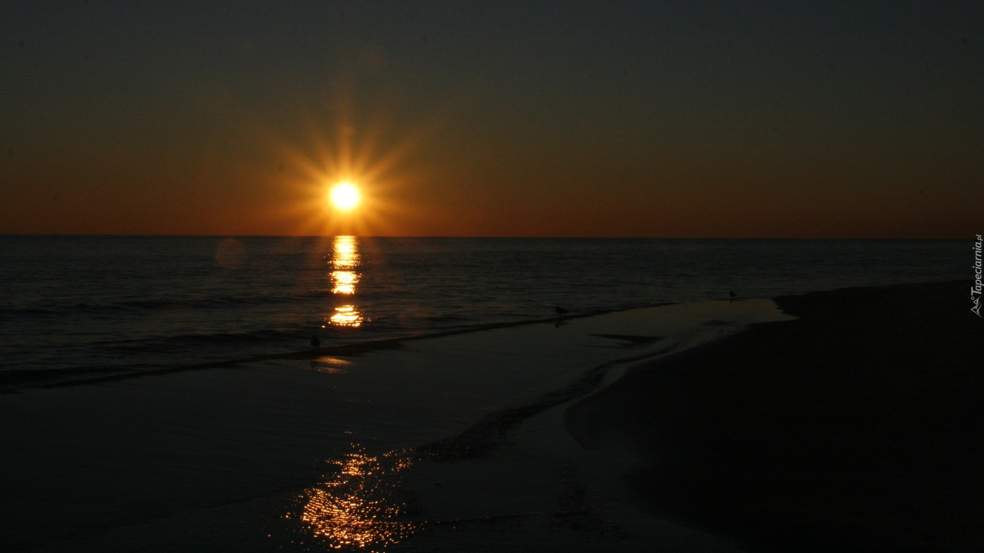 Morze, Plaża, Promienie, Słońca, Zachód, Słońca