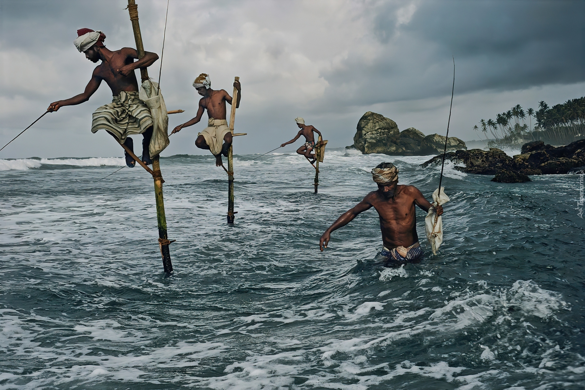 Morze, Mężczyźni, Wędkarstwo, Sri Lanka