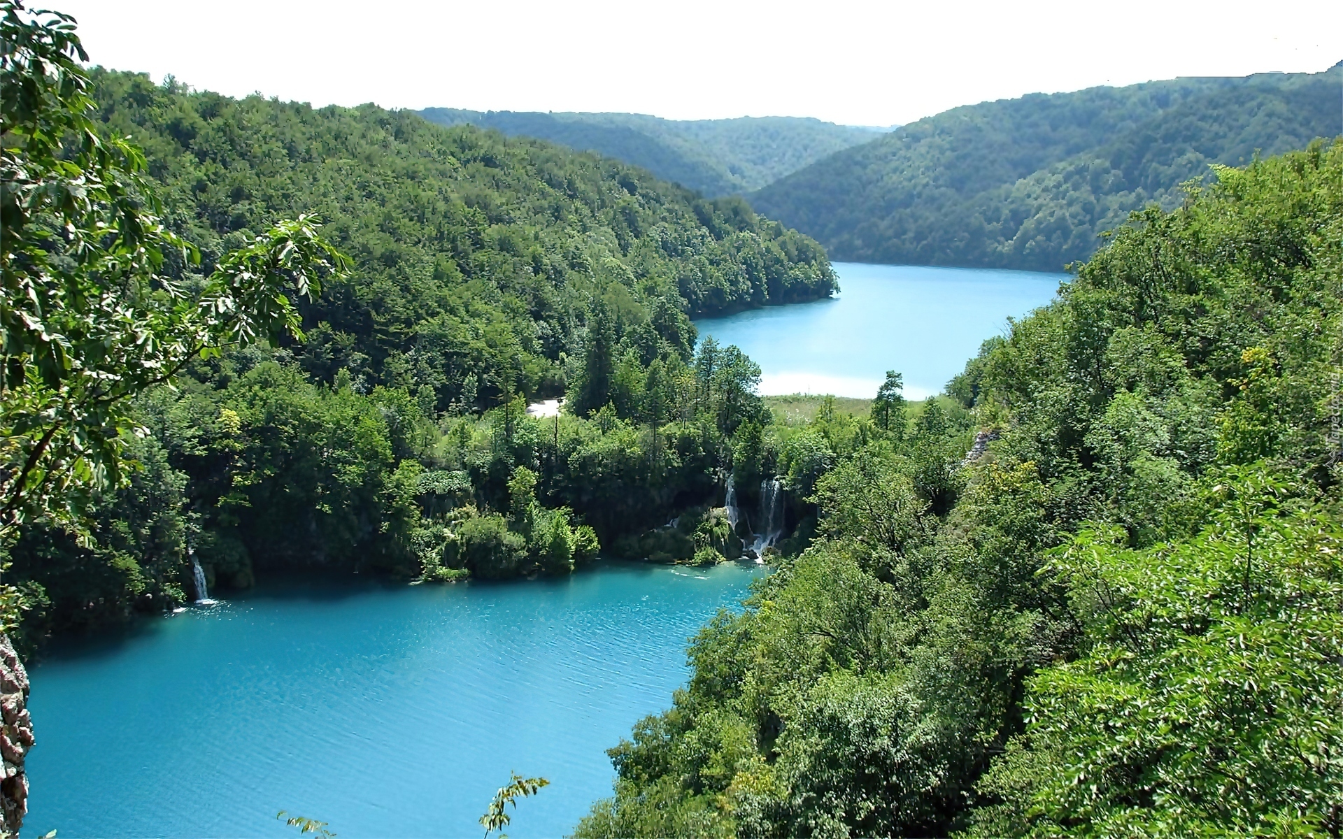 Chorwacja, Narodowy, Park, Plitvice, Wzgórza, Lasy, Jeziora