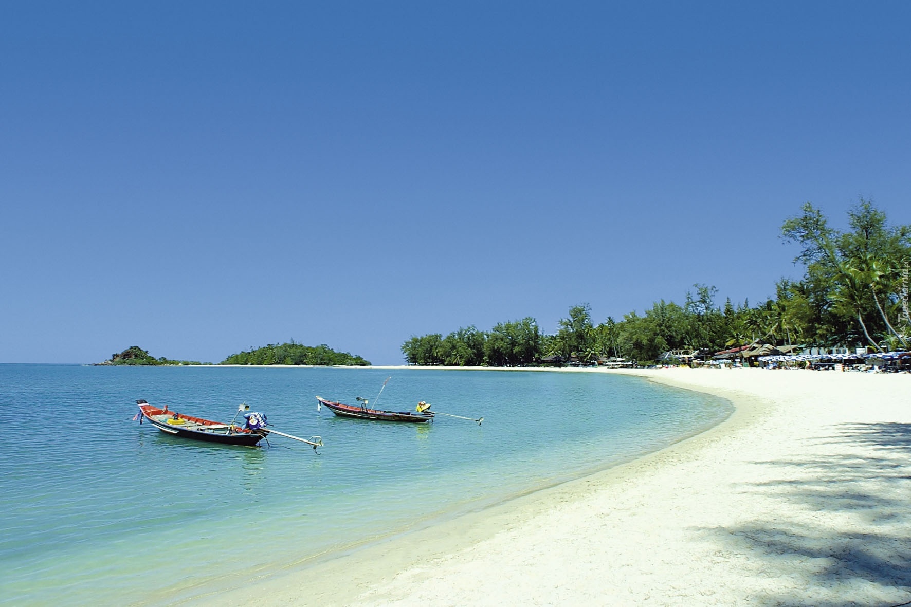 Plaża, Łodzie, Koh, Samui, Tajlandia