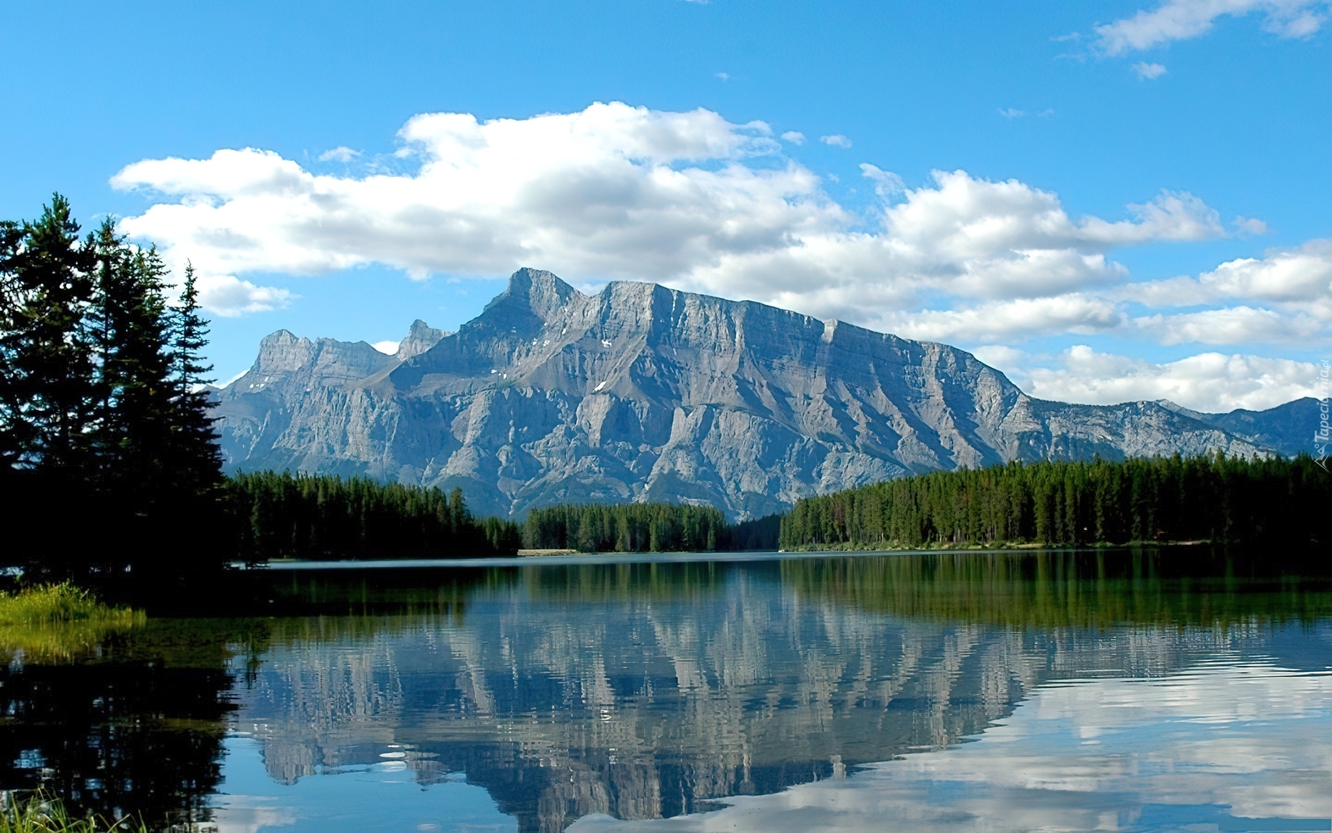 Kanada, Park Narodowy Banff, Góry, Lasy, Jezioro