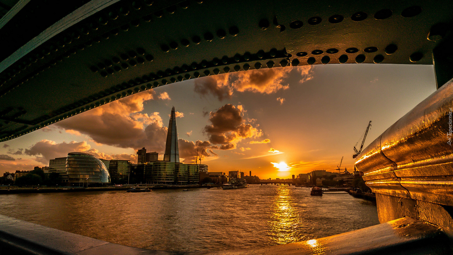 Most, Rzeka, Zachód, Słońca, Londyn