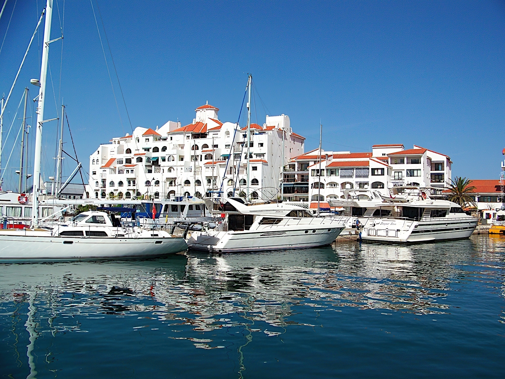 Port, Jachty, Domy, Gibraltar