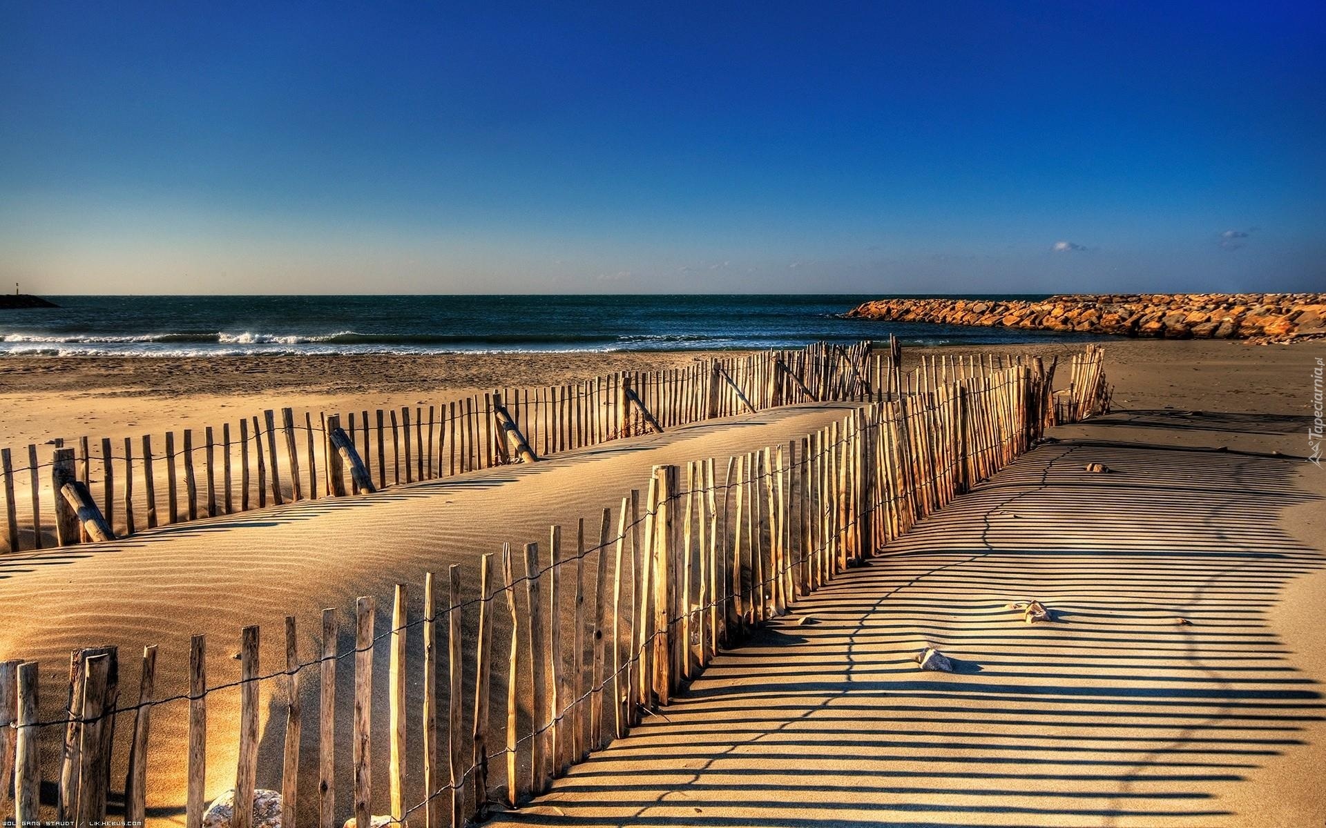 Wybrzeże, Plaża, Ogrodzenie