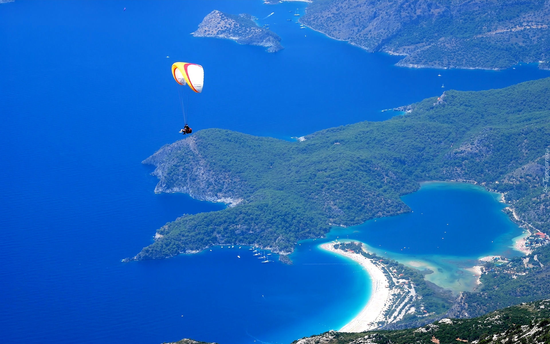 Turcja, Oludeniz, Laguna, Paralotniarz