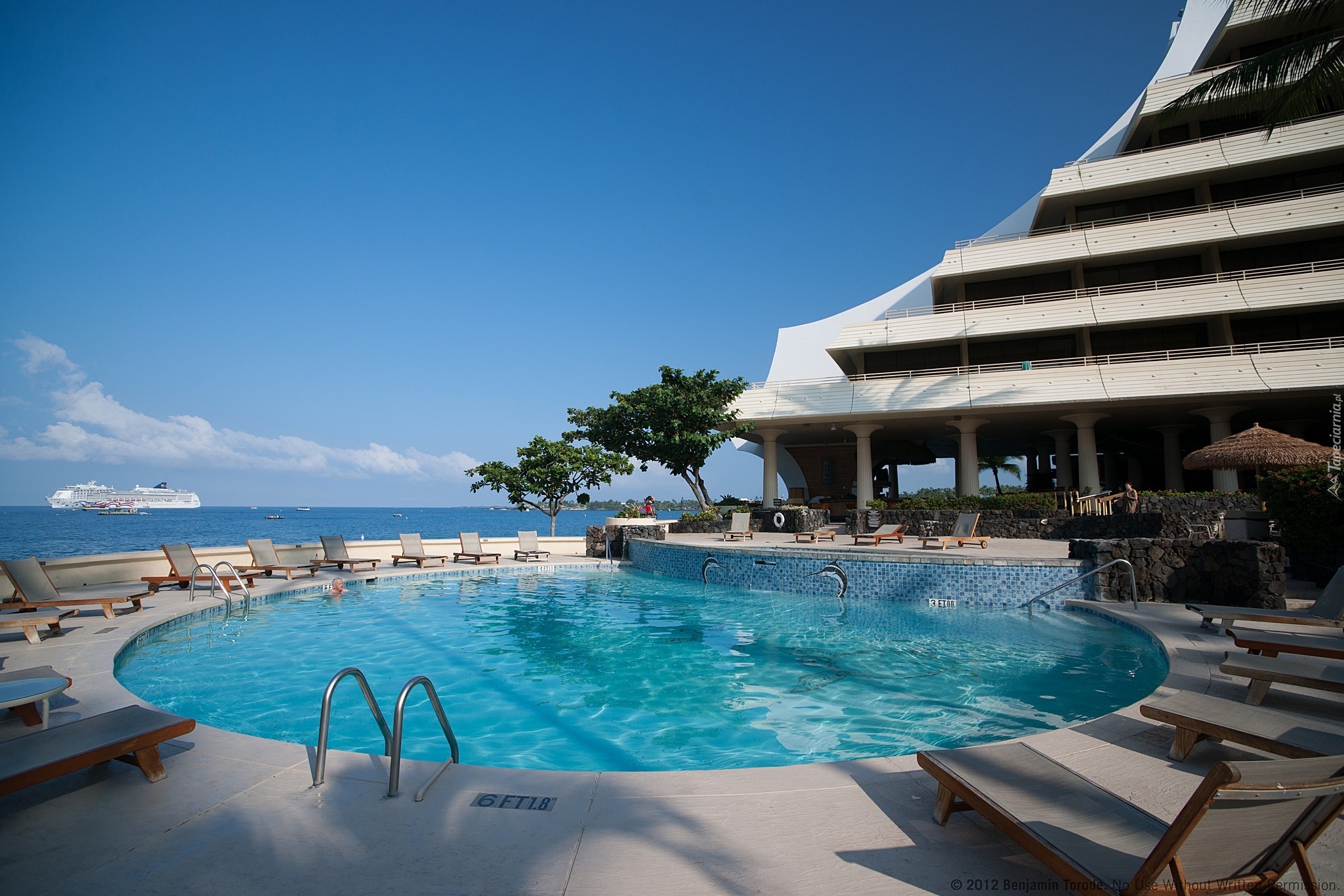 Hotel, Basen, Ocean, Hawaje