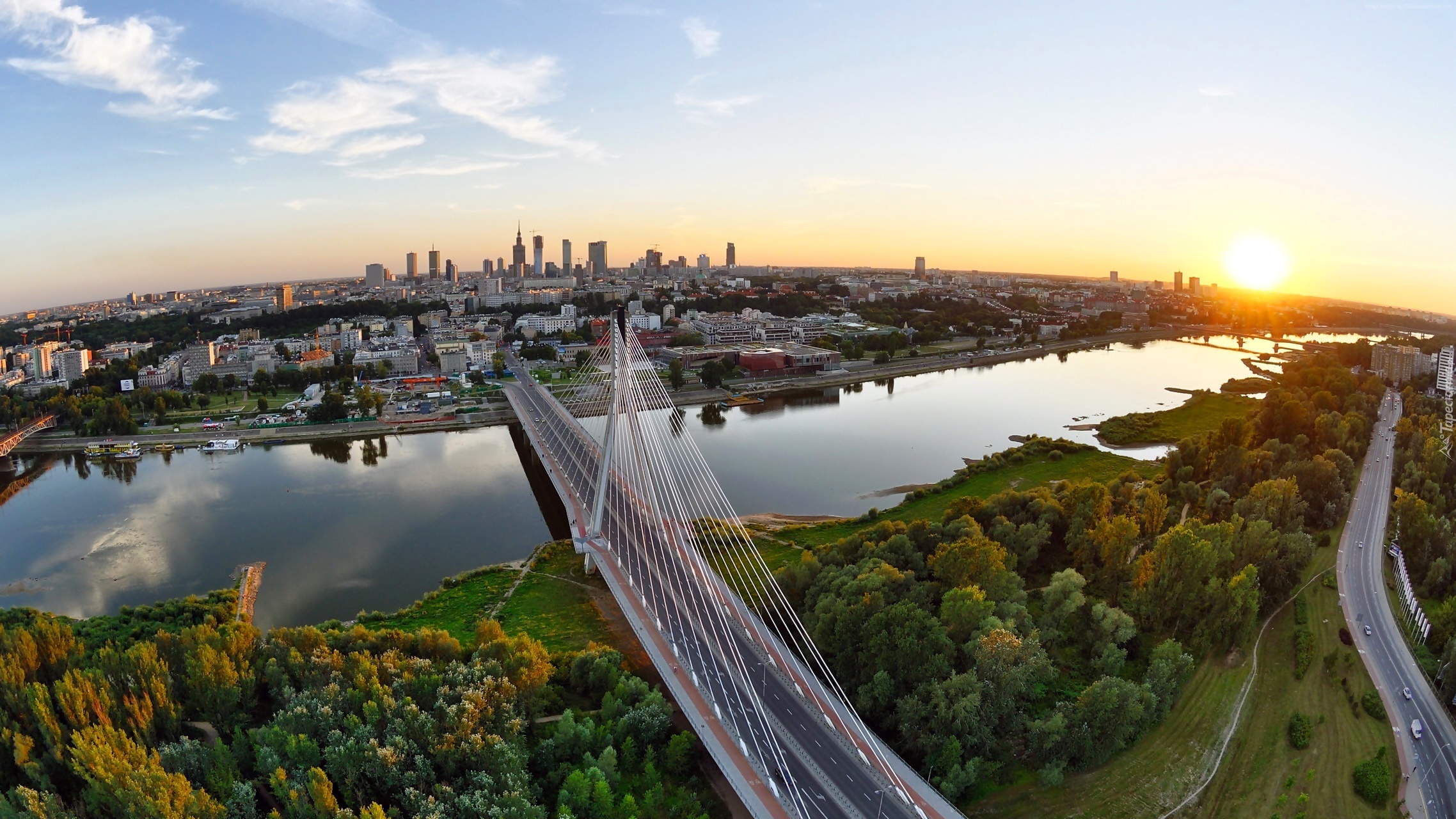 Warszawa, Rzeka, Wisła, Most, Polska